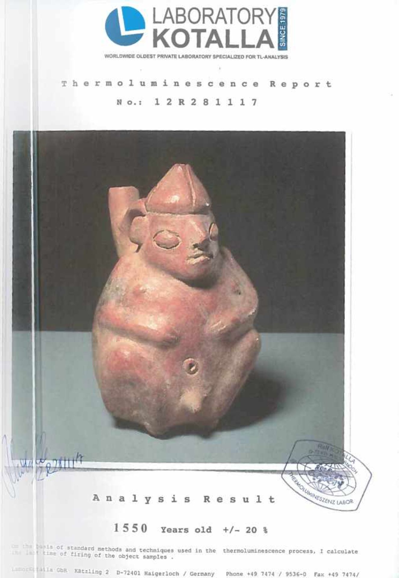 Ceramic vessel, illustrating a man, Vicus culture, Peru, approx. 1,550 years old, 5th century (accom - Bild 5 aus 6