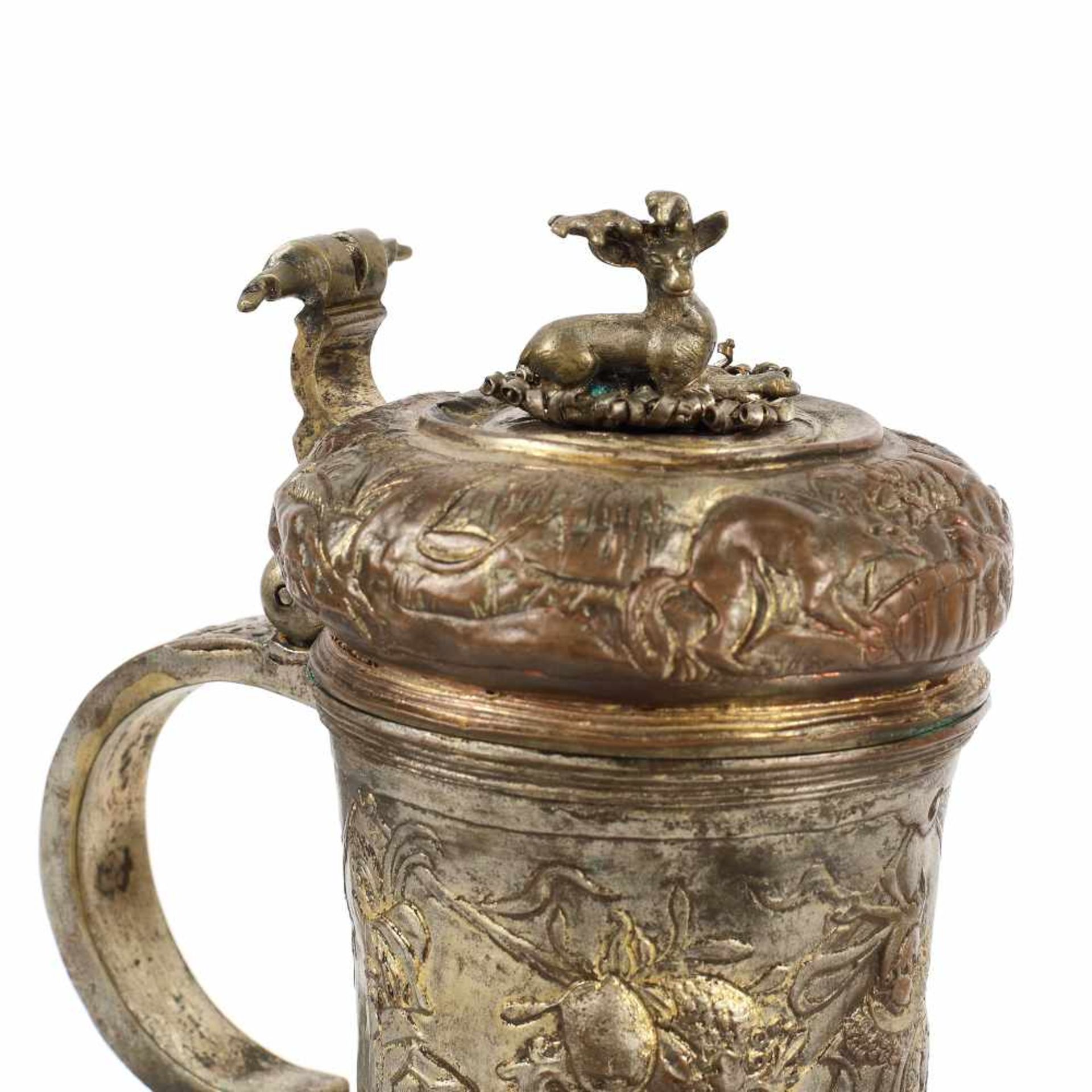 Tinned brass mug, decorated with a hunting scene, late 19th century - Image 6 of 6