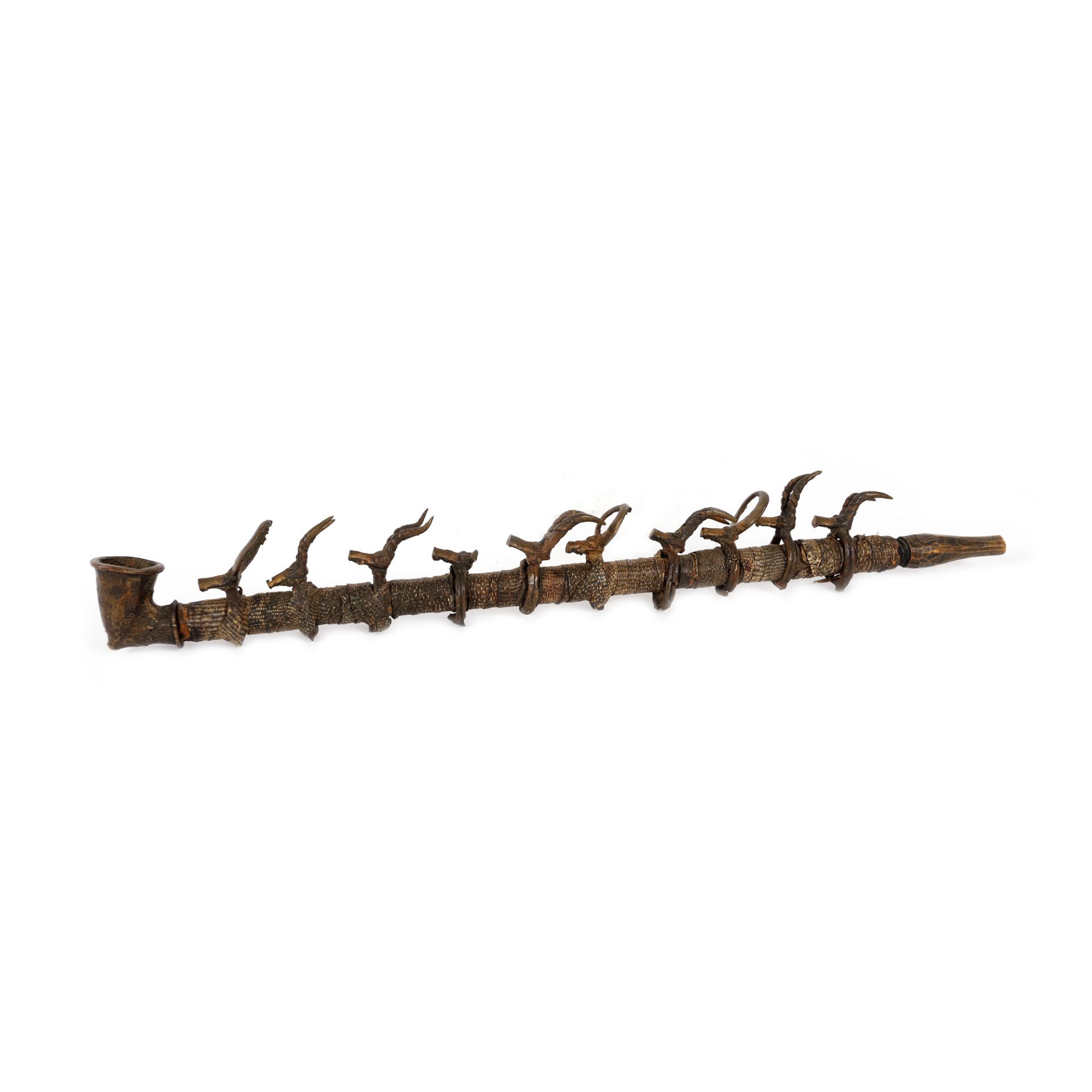 Tribal bronze pipe, Cameroon, middle 20th century