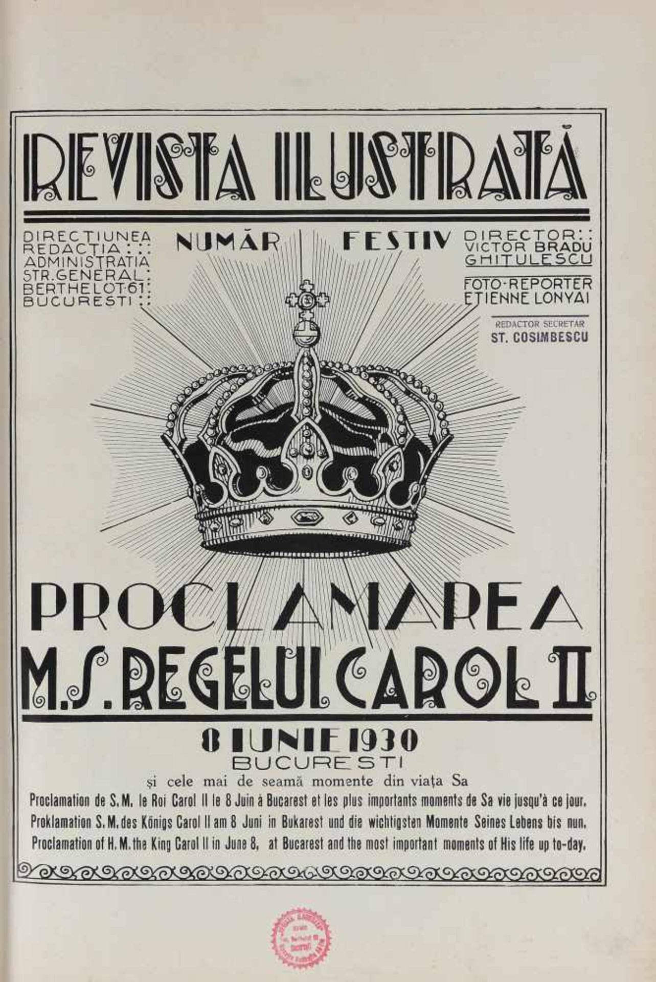 "Revista Ilustrată - Proclamarea M.S. Regelui Carol al II-lea" ("Illustrated Magazine - Proclamatio - Bild 6 aus 11