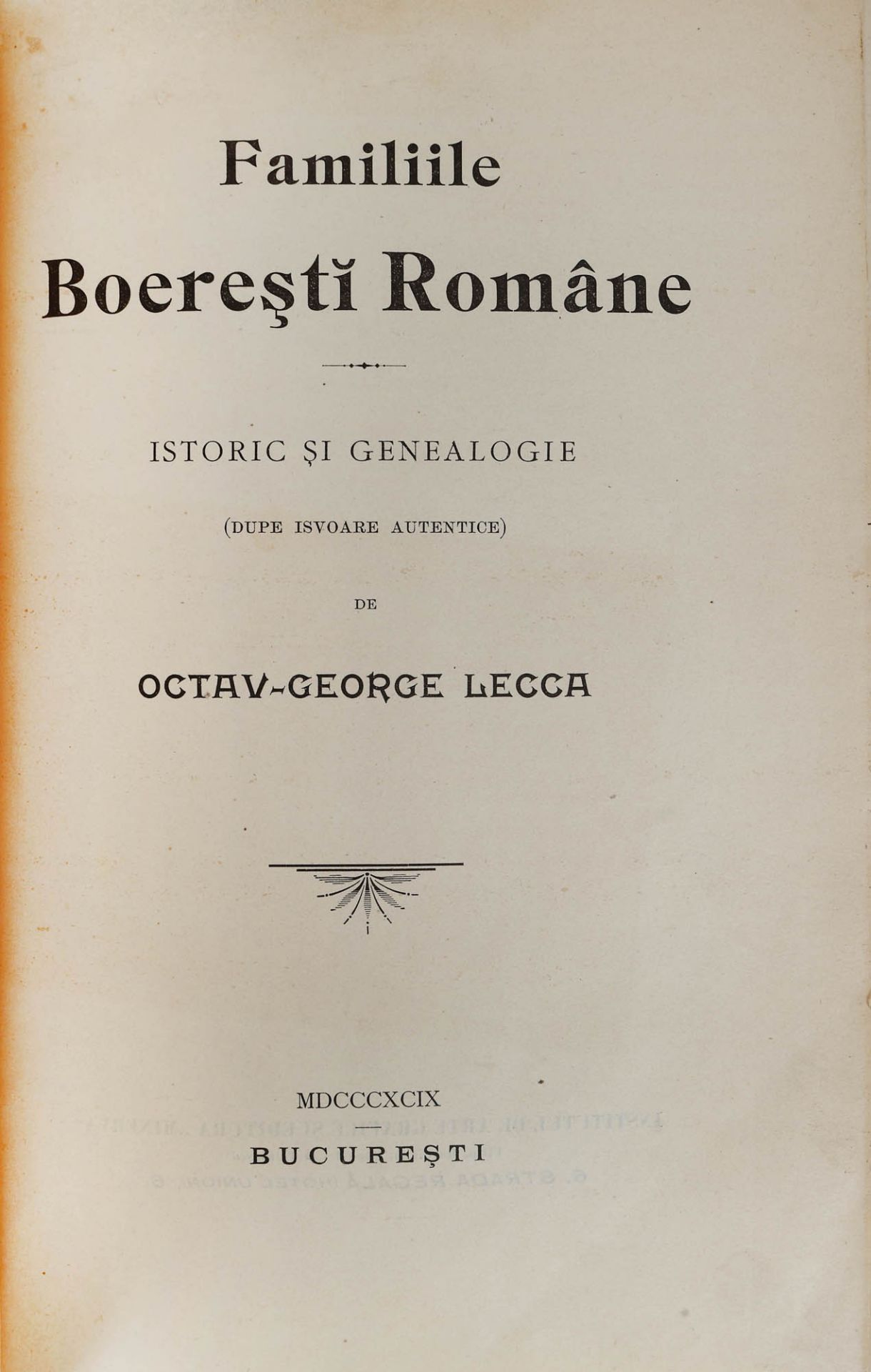 "Familiile Boierești Române" ("Romanian Boyar Families"), by Octav George Lecca, Bucharest, 1899, - Bild 5 aus 7