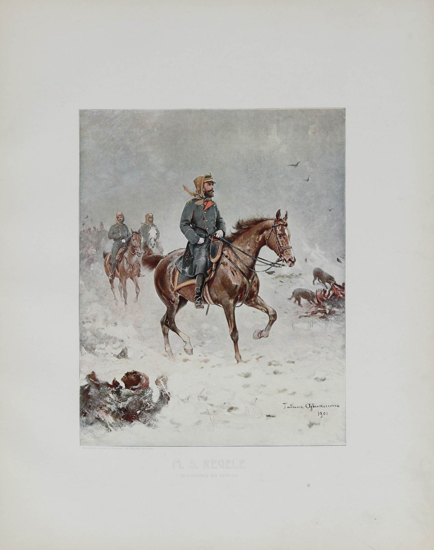 "Armata Română" ("Romanian Army") album, dedicated to King Carol I, with 27 chromolithographs afte - Image 11 of 14