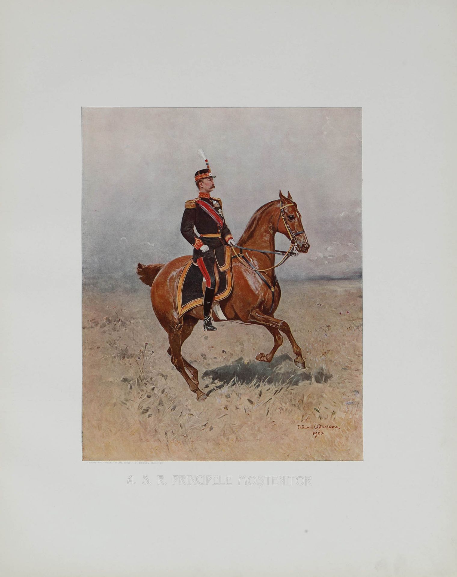 "Armata Română" ("Romanian Army") album, dedicated to King Carol I, with 27 chromolithographs afte - Bild 12 aus 14