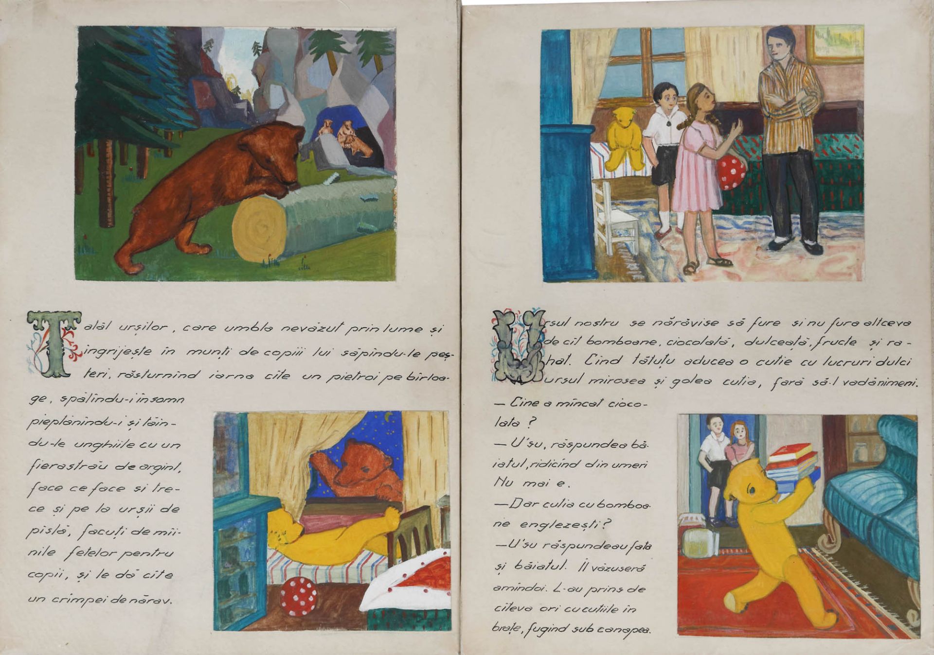 13 plates with original illustrations by Constanța Crișan, made for "Ursulețul galben" ("The Yell - Image 6 of 8