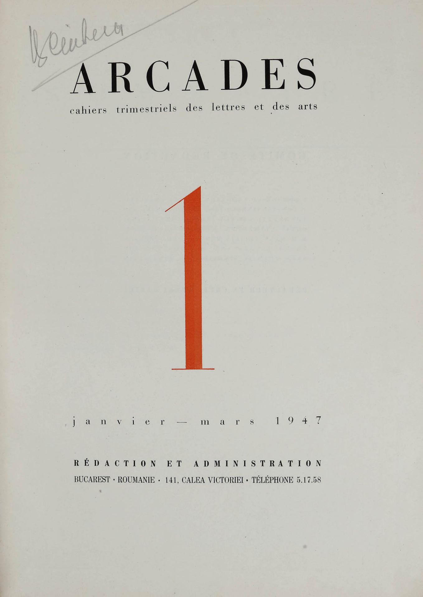 The complete "Arcades" collection, French, Bucharest, 1947-1949, with a woodcut by Vasile Dobrian, p - Bild 4 aus 14