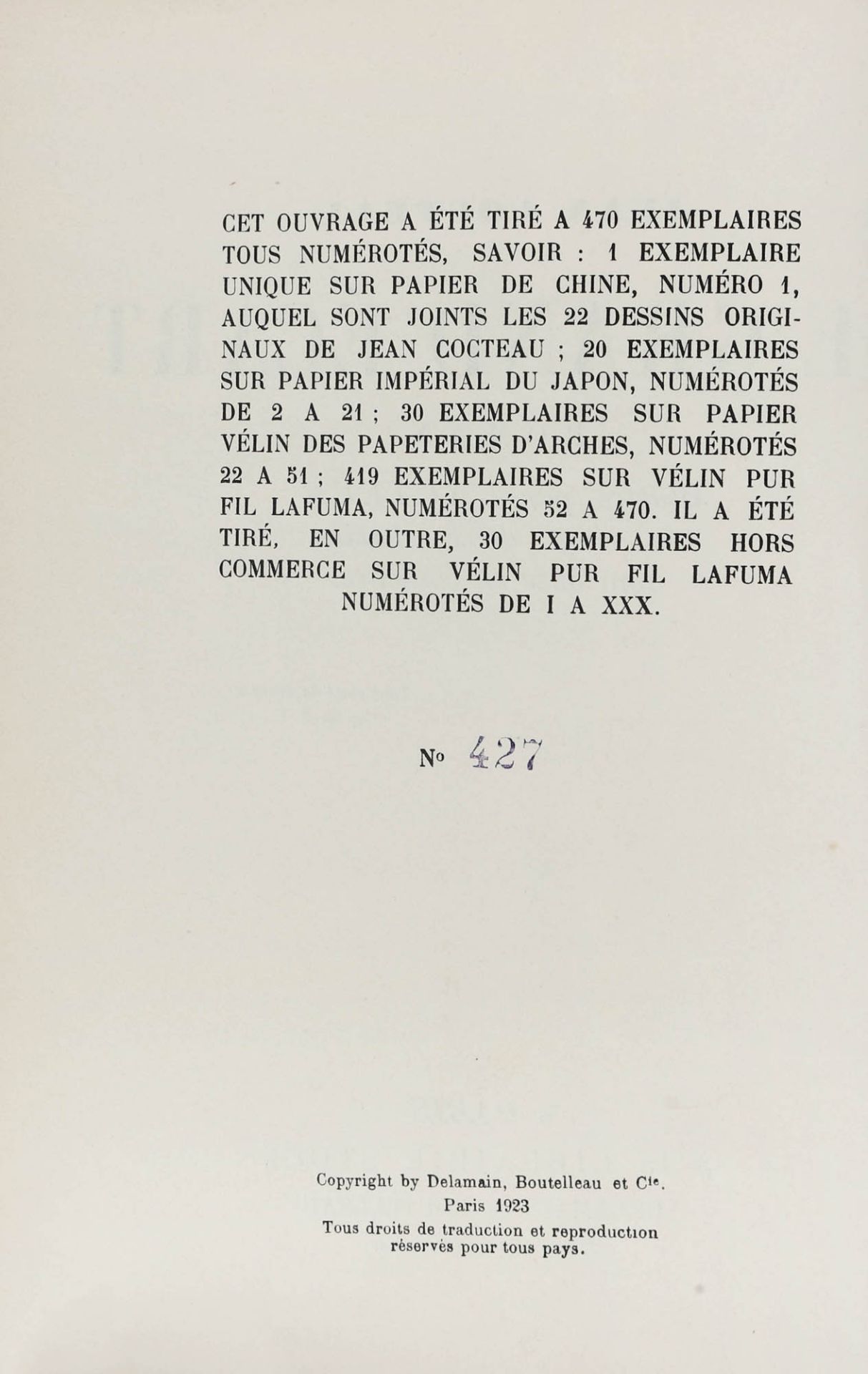 "Le grand ecart", by Jean Cocteau, French, Paris, 1923, with 22 drawings made by the author - Image 4 of 11