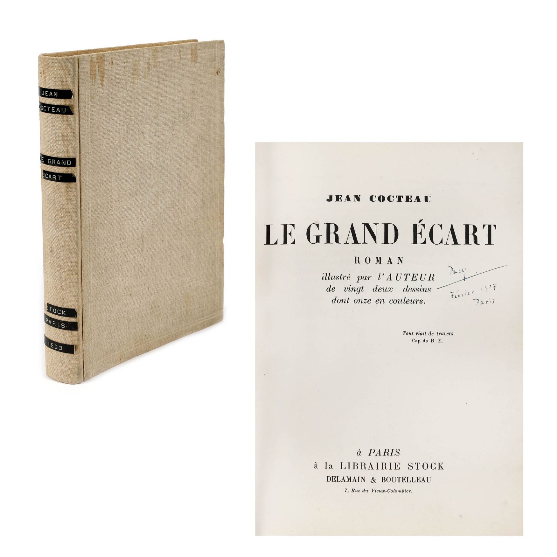 "Le grand ecart", by Jean Cocteau, French, Paris, 1923, with 22 drawings made by the author