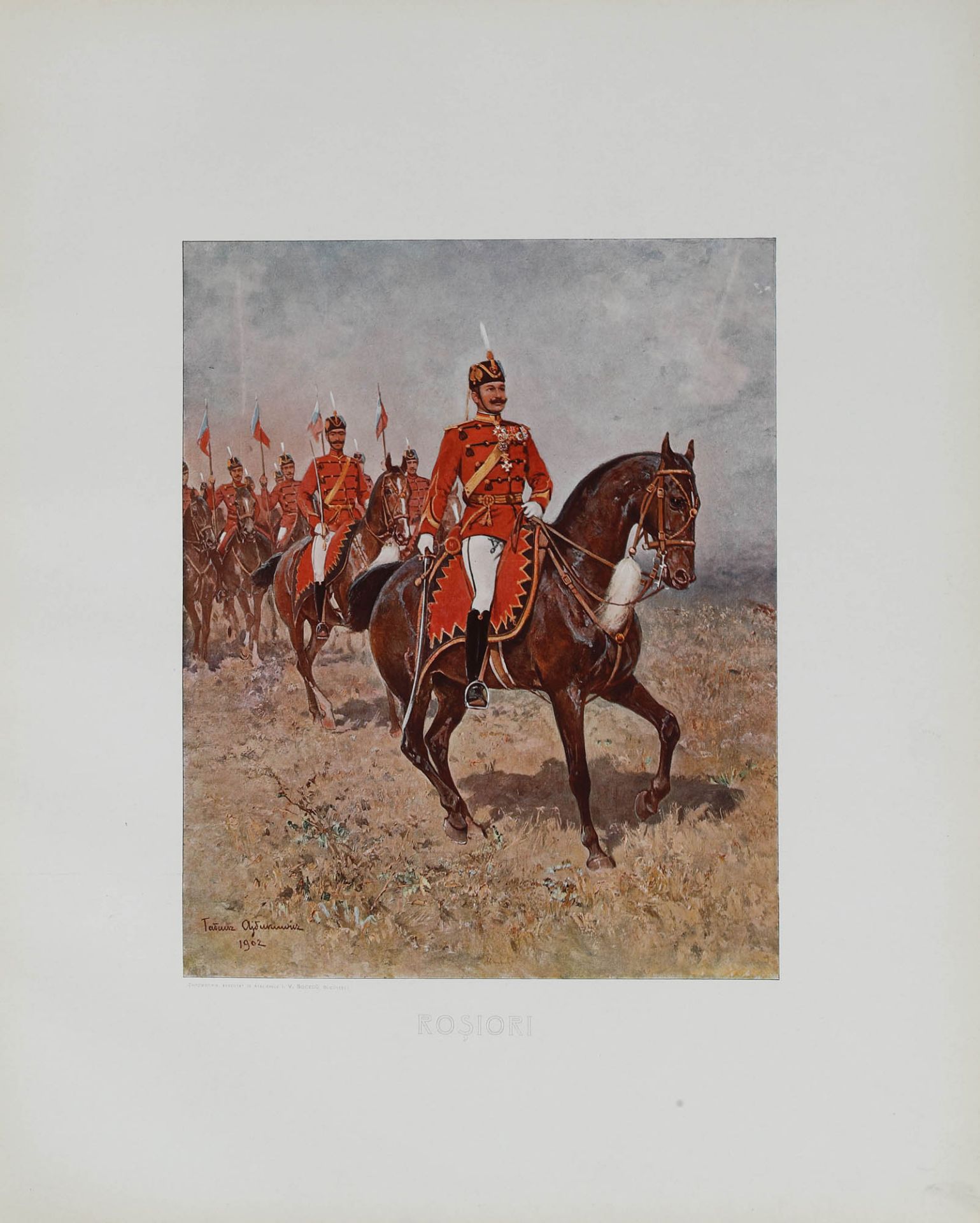 "Armata Română" ("Romanian Army") album, dedicated to King Carol I, with 27 chromolithographs afte - Image 4 of 14