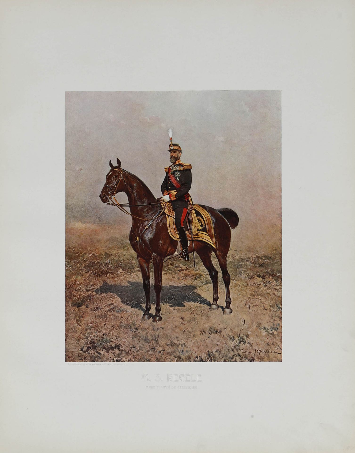 "Armata Română" ("Romanian Army") album, dedicated to King Carol I, with 27 chromolithographs afte - Bild 10 aus 14