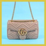 "Marmont Dusty Pink" - Gucci bag, quilted leather, for women