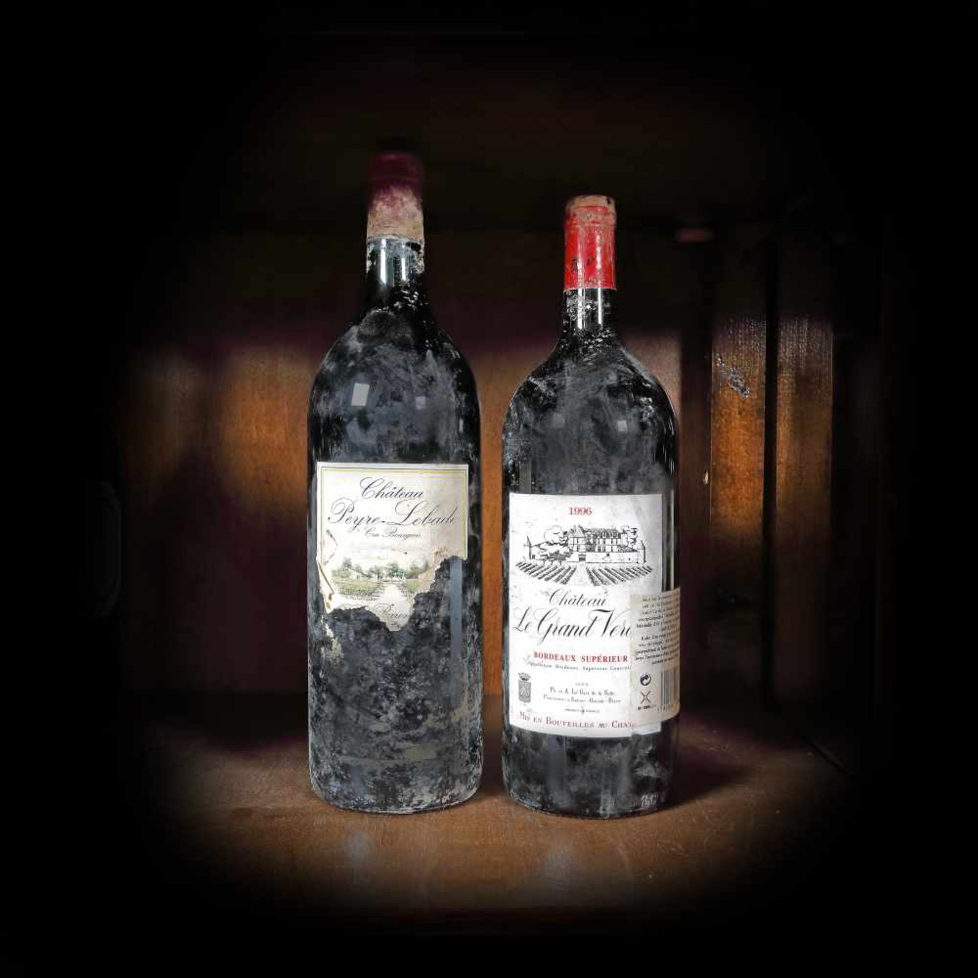 Two magnums, Château Le Grand Verdus, Bordeaux, 1996, and Château Leyre-Lebade, 1990's, 2b x 1.5l