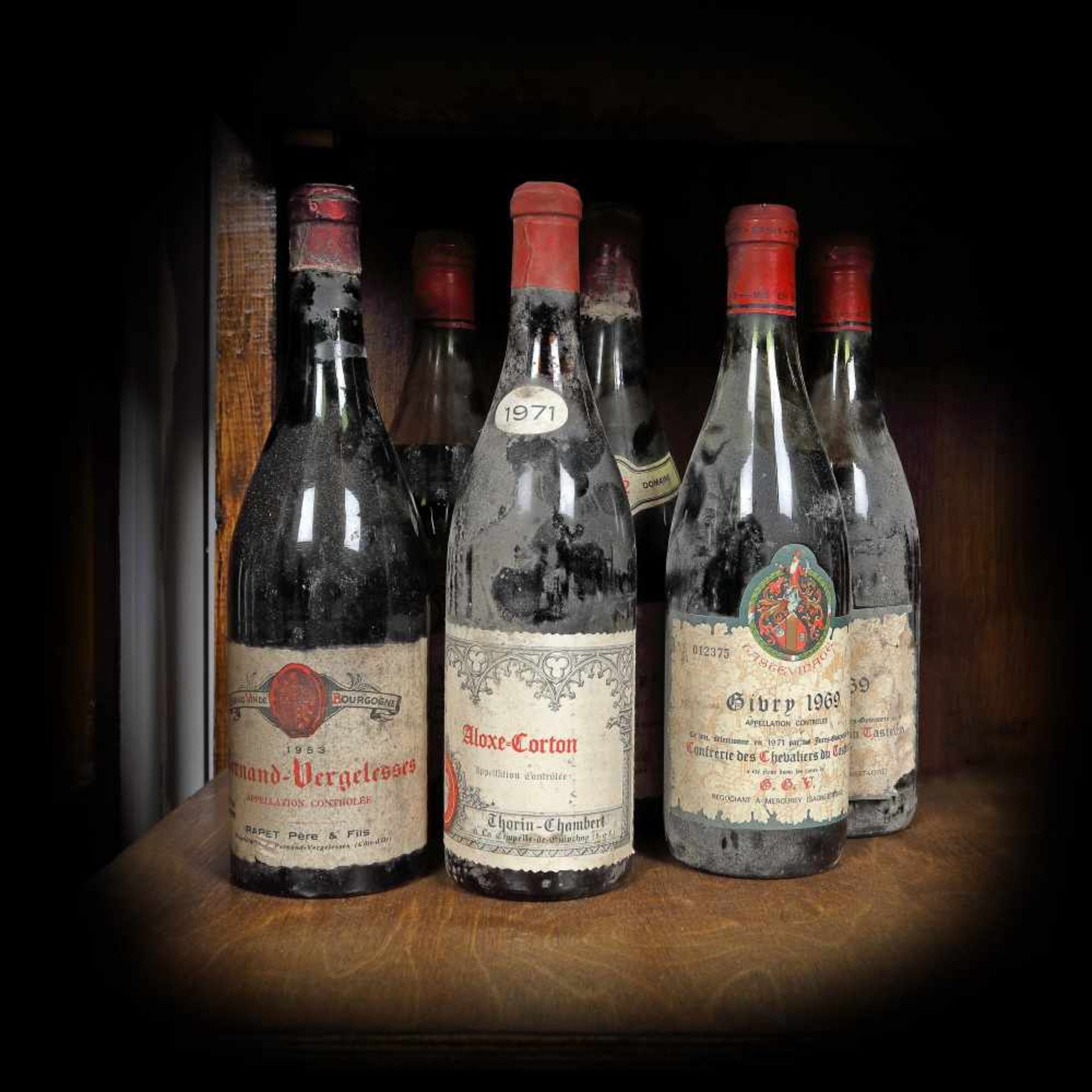 Lot of Bourgogne Niv Bas wines, 1953/1969/1971/1972, 6b x 0.75l