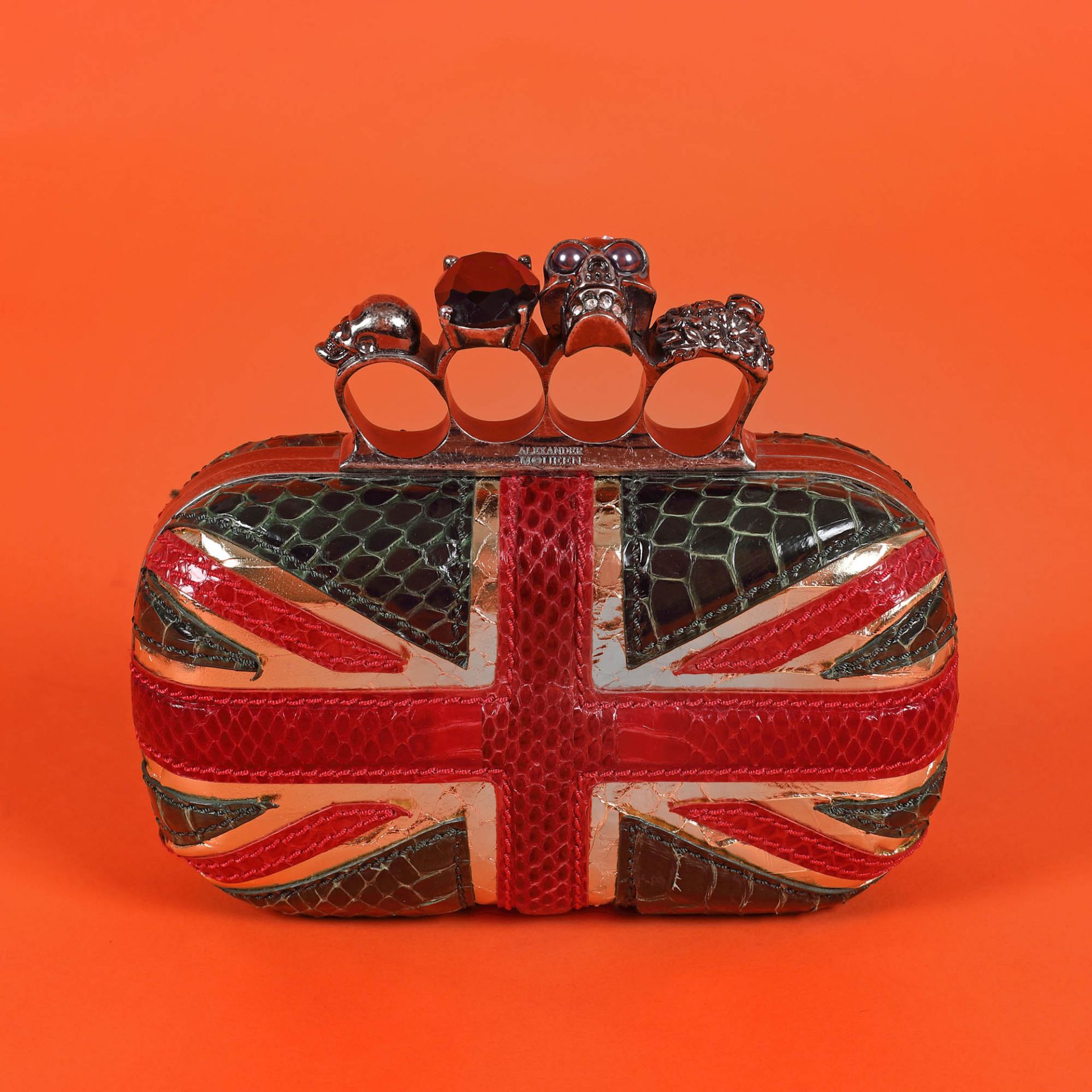 Clutch Alexander McQueen, leather, in the colours of the British flag - Image 2 of 5