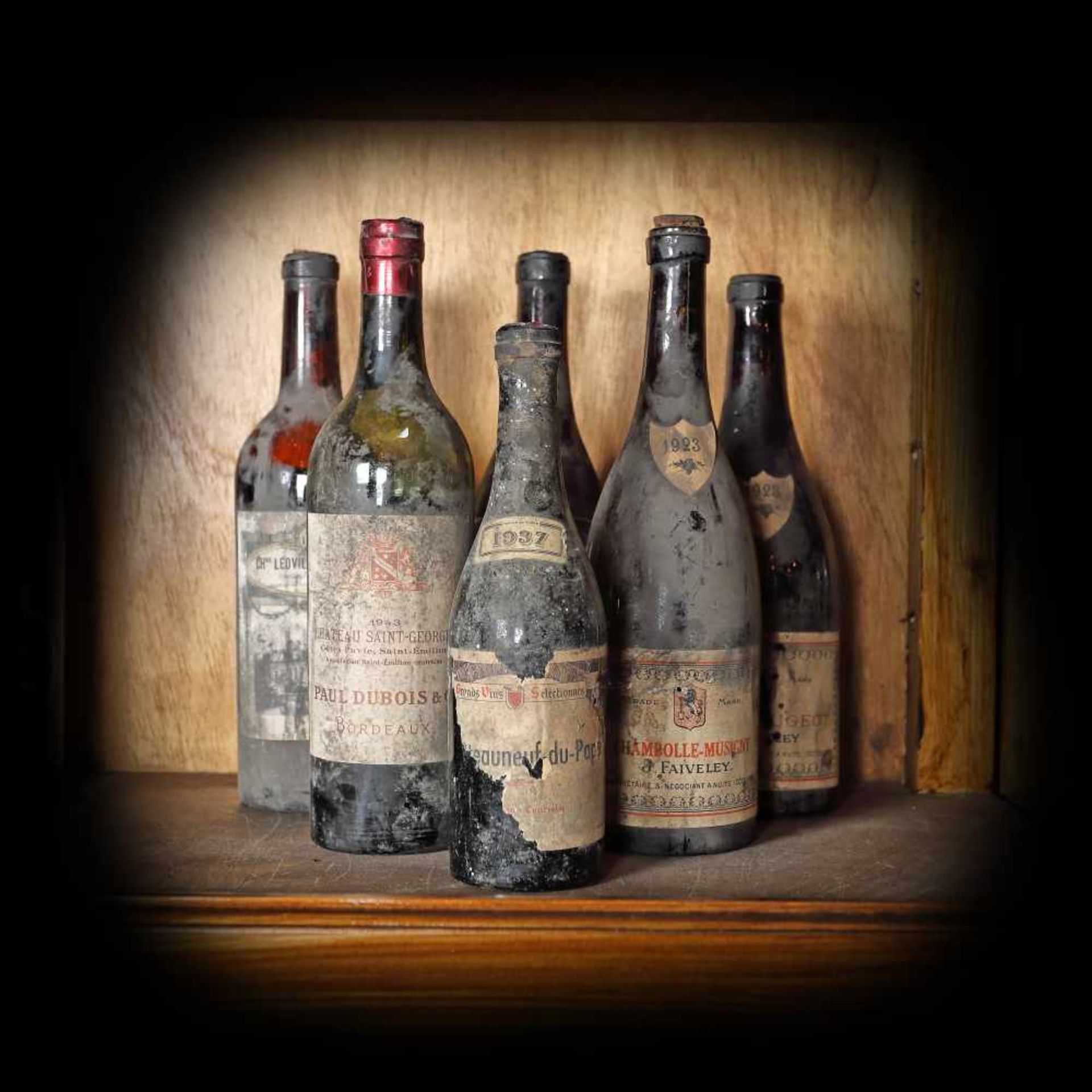 Selection of vintage wines, 1923/1937/1939/1943, 5b x 0.75l, 1b x 0.375l