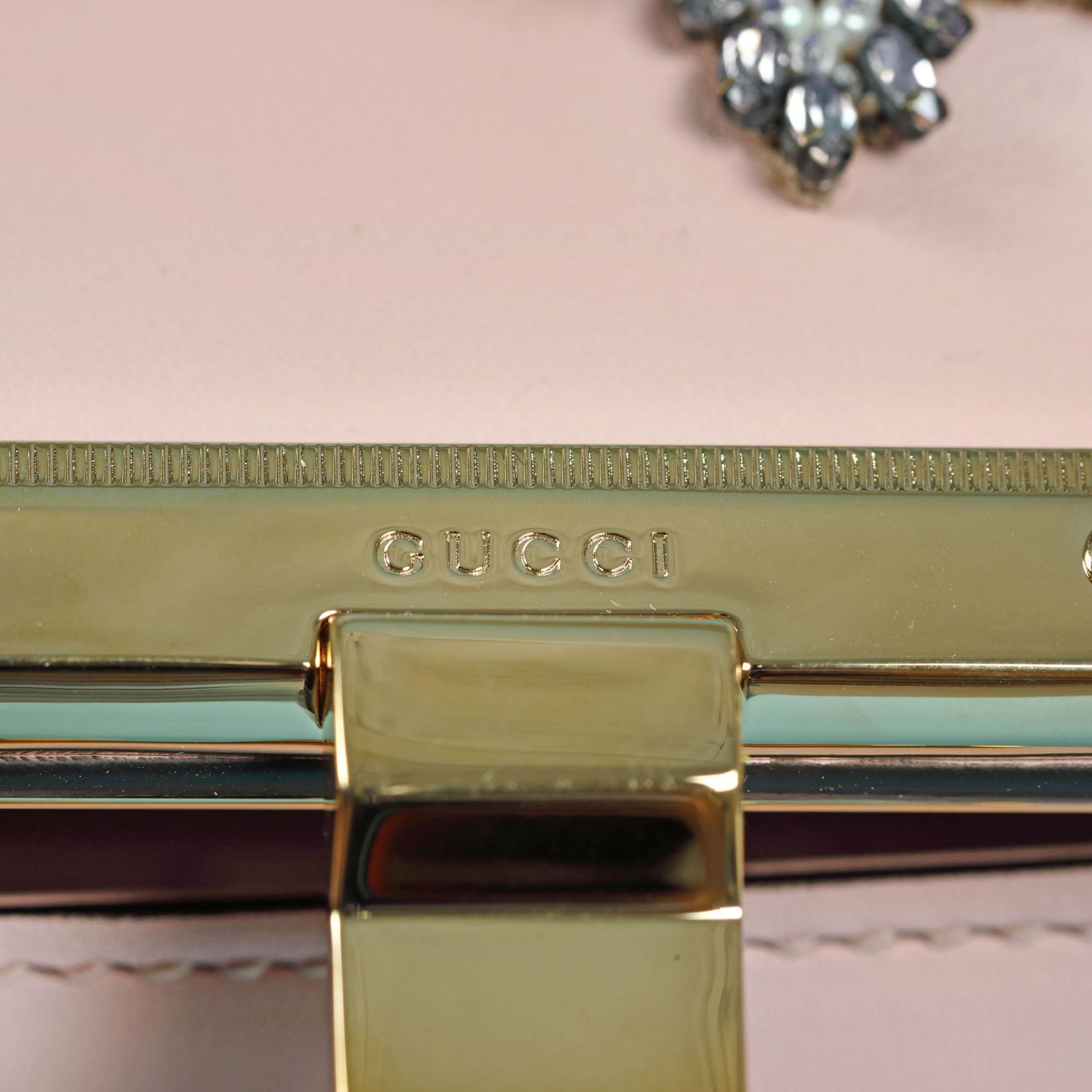 "Padlock" - Gucci bag, leather, pale pink, with applications embroidered in star shapes, for women - Image 12 of 12