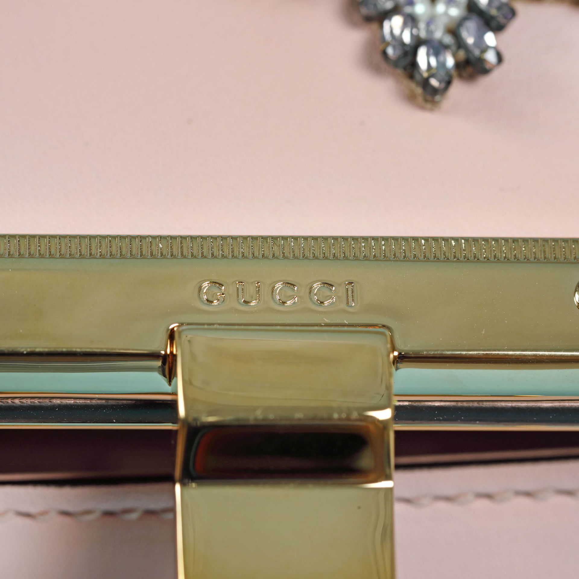 "Padlock" - Gucci bag, leather, pale pink, with applications embroidered in star shapes, for women - Bild 12 aus 12