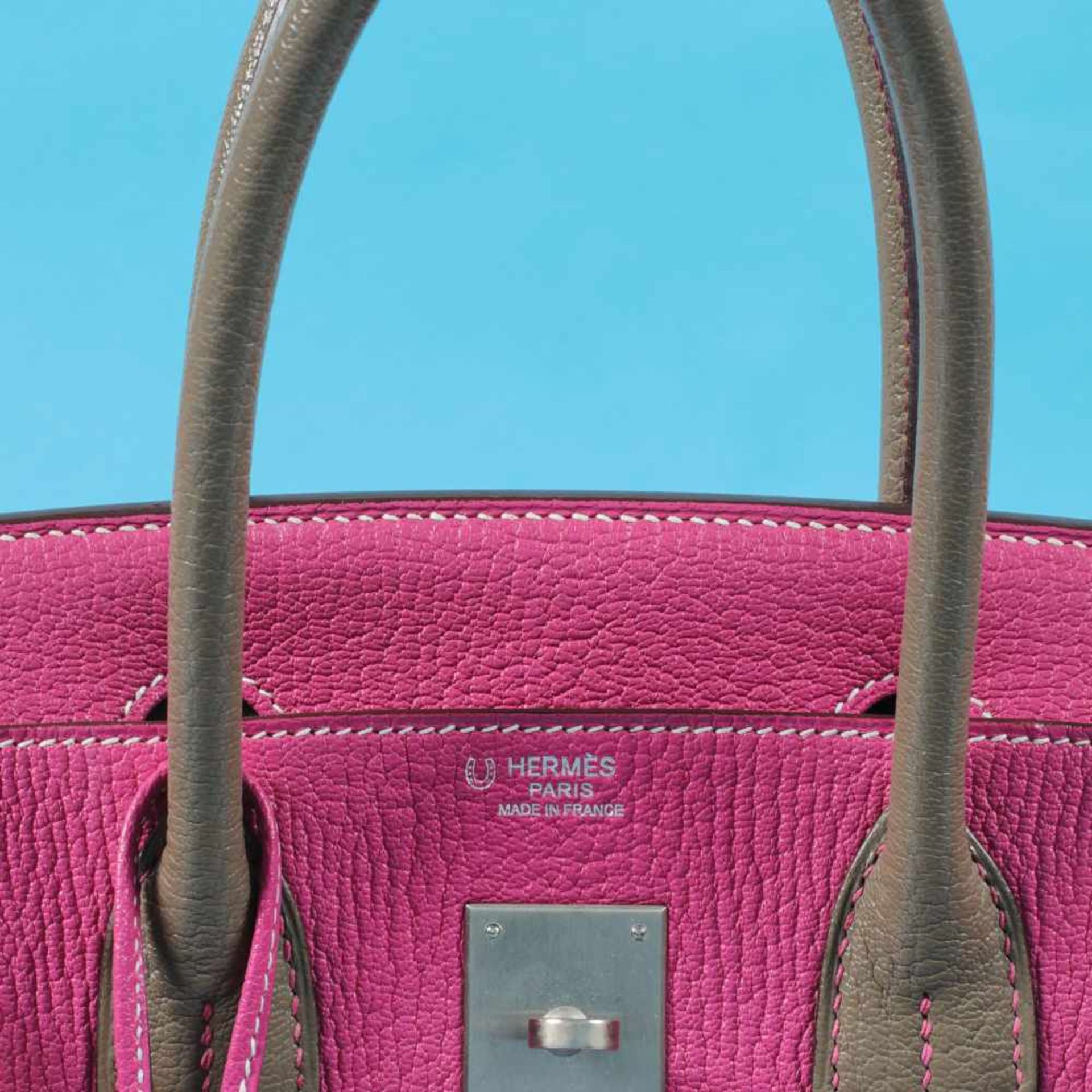 "Birkin 30" - Hermès special order bag, Chèvre leather, colour Rose Pourpre, for women, limited ed - Image 6 of 6