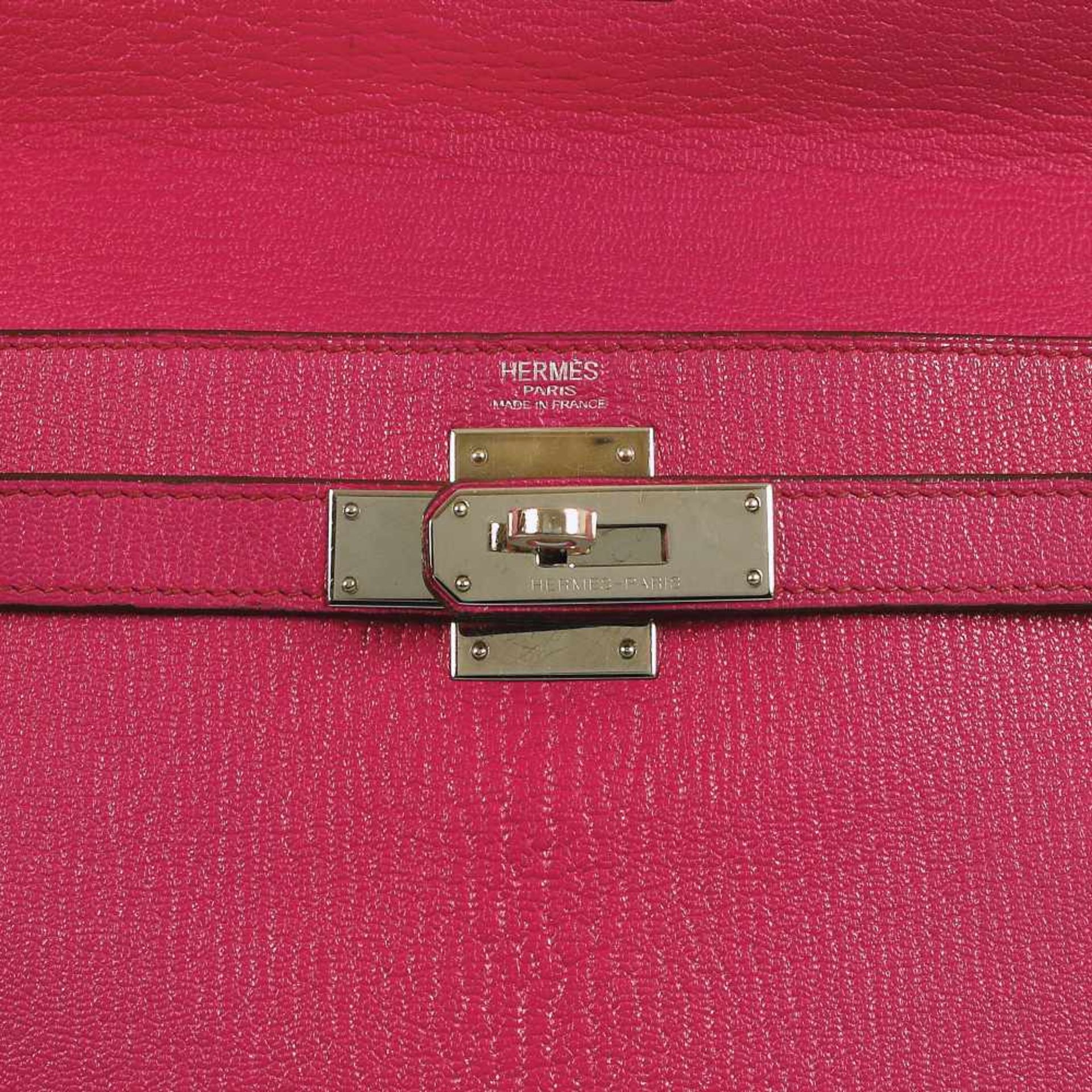 "Kelly 28" - Hermès bag, Chèvre leather, fuchsia, for women - Image 5 of 8