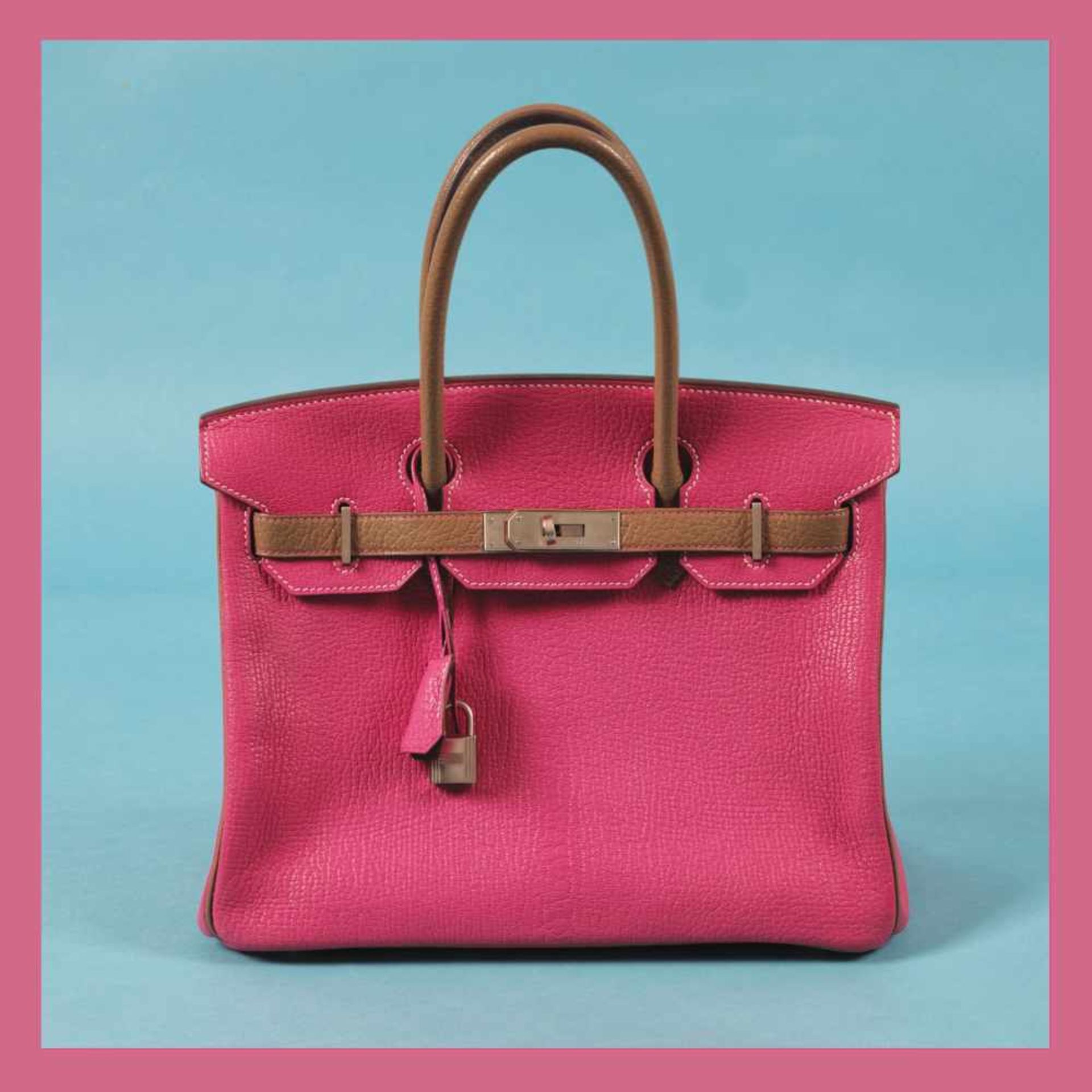 "Birkin 30" - Hermès special order bag, Chèvre leather, colour Rose Pourpre, for women, limited ed