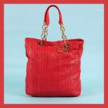 Christian Dior bag, woven leather, decorated with gold accessories, for women