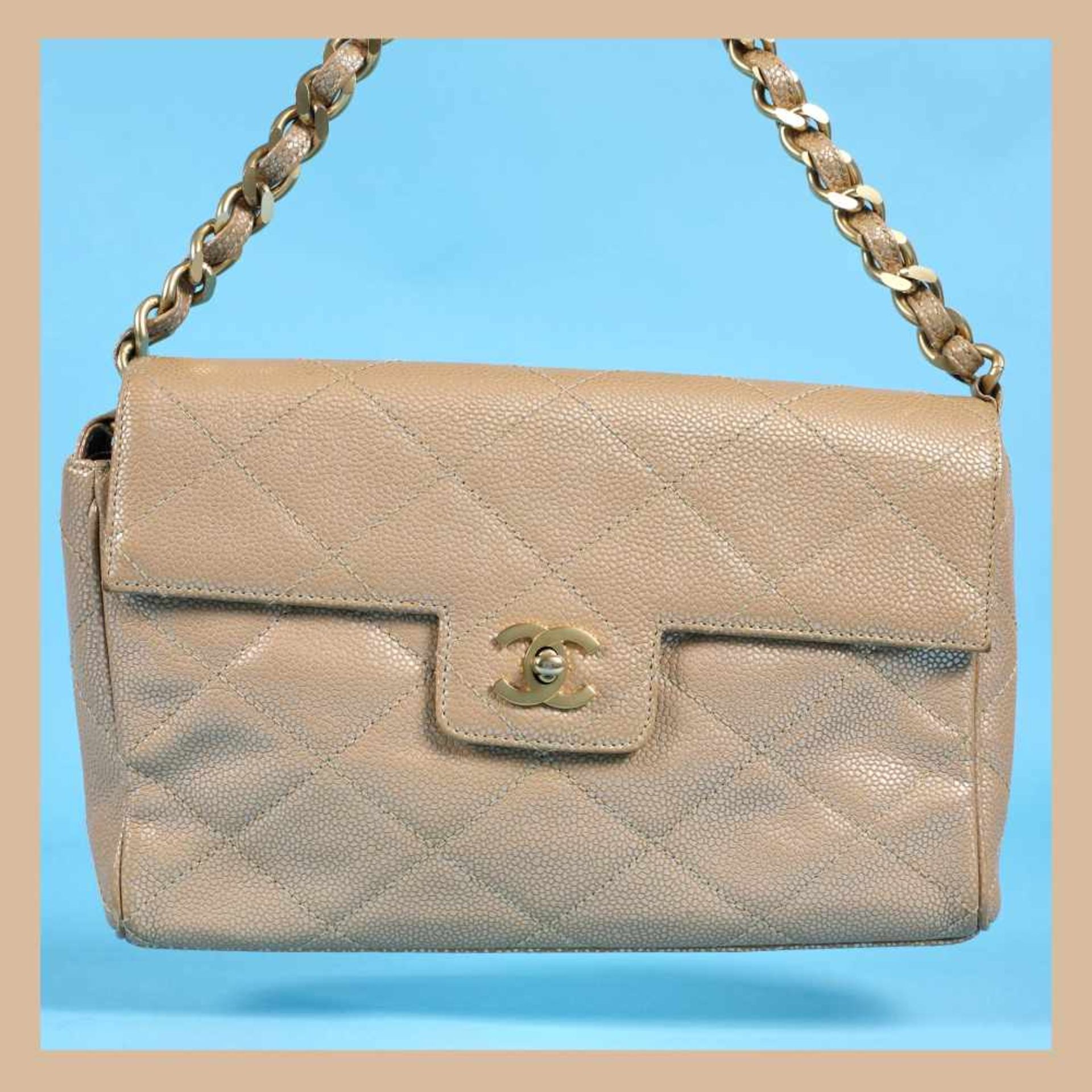 Chanel vintage bag, leather, beige, for women - Bild 2 aus 8