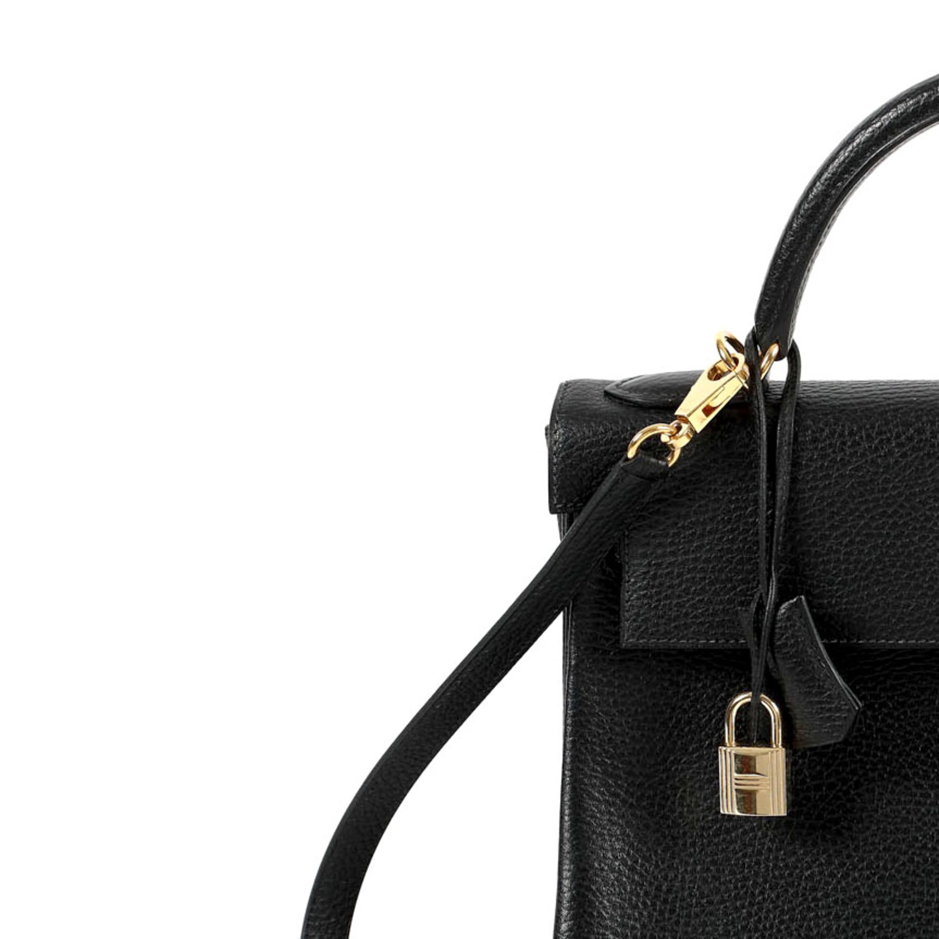 "Kelly 32 Sellier" - Hermès bag, Togo leather, colour Black Ardennes, for women - Bild 7 aus 8