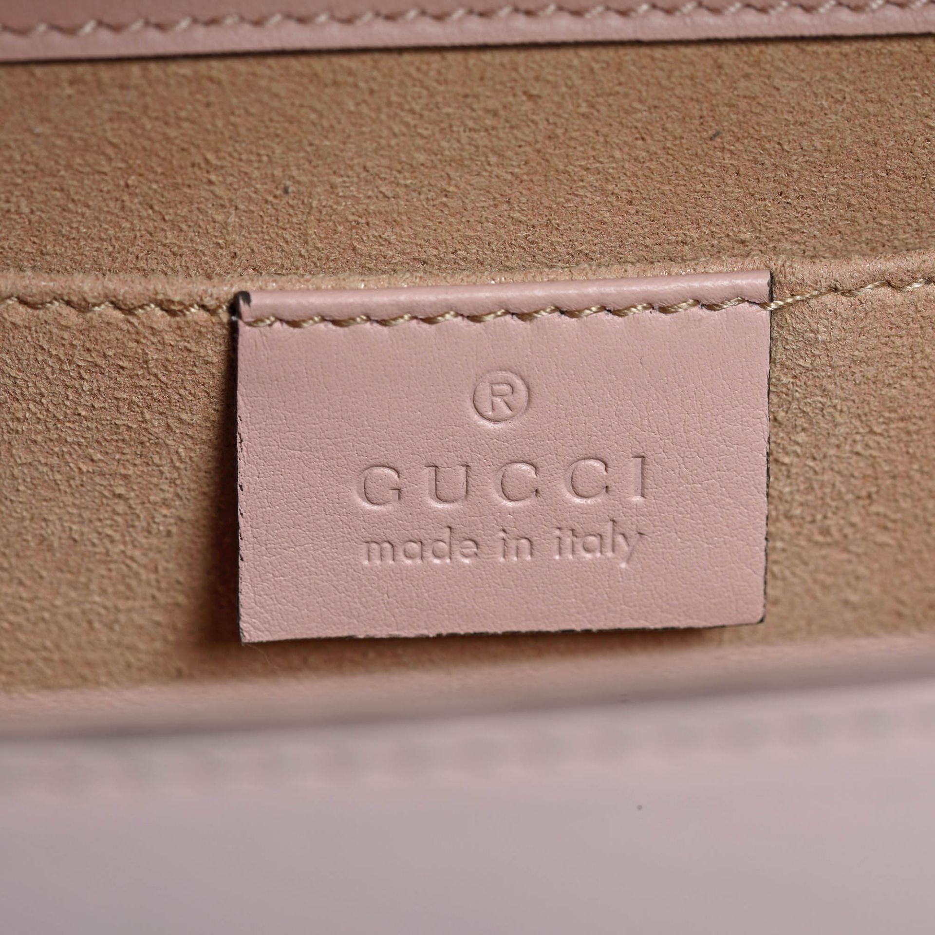 "Padlock" - Gucci bag, leather, pale pink, with applications embroidered in star shapes, for women - Bild 3 aus 12