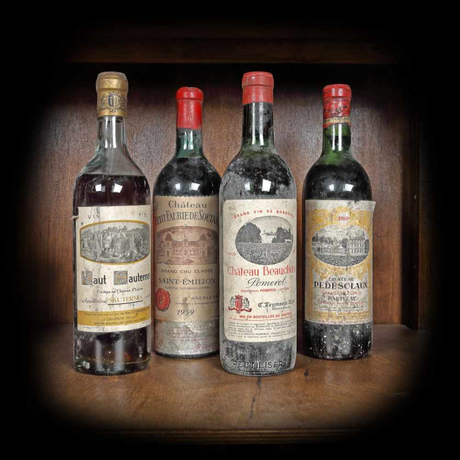 Famous Bordeaux wine selection, 1959/1969, 4b x 0.75l