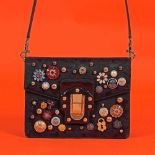 "Lucia" - Dolce and Gabbana bag, leather and brocade, decorated with hand-mounted applications, acco