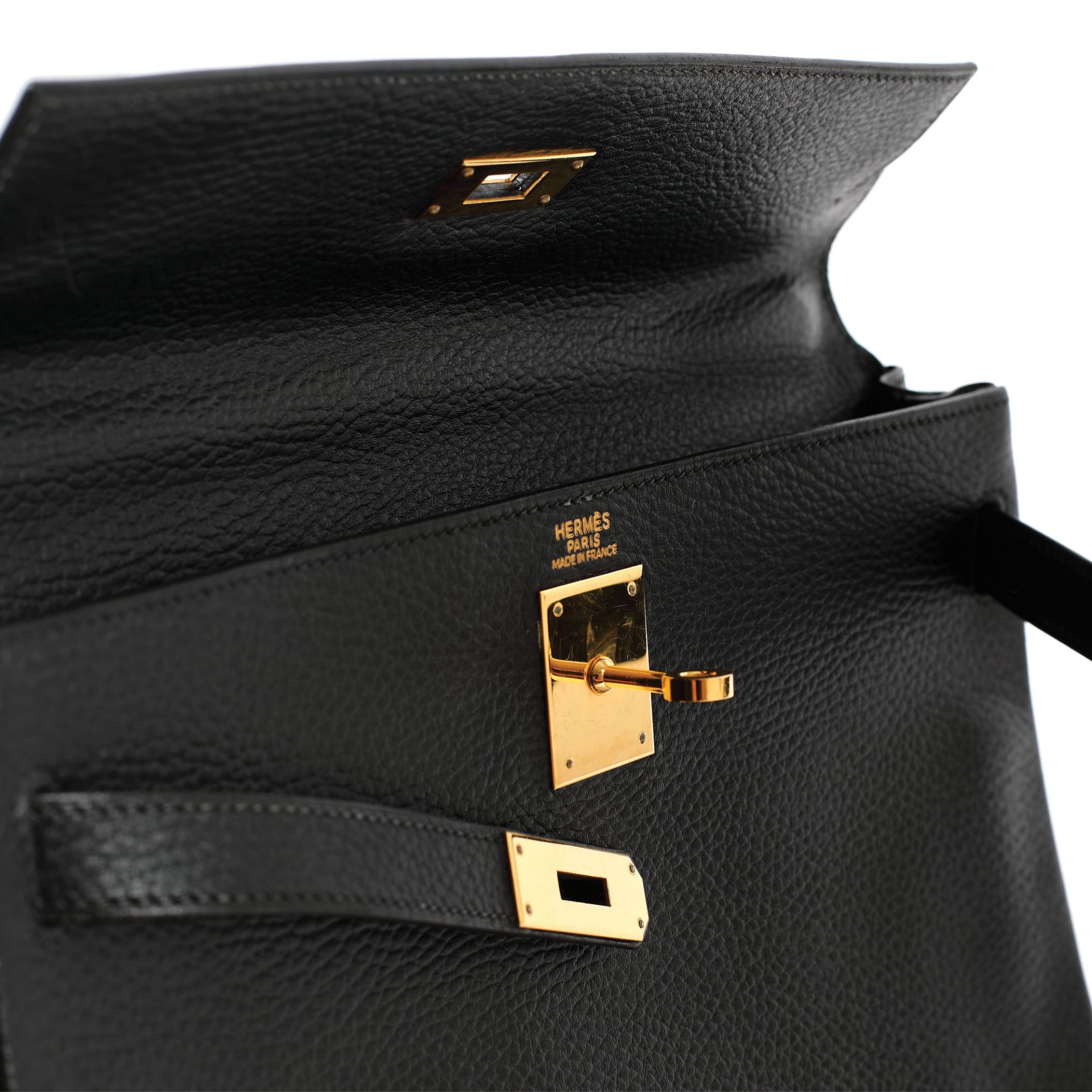 "Kelly 32 Sellier" - Hermès bag, Togo leather, colour Black Ardennes, for women - Bild 8 aus 8