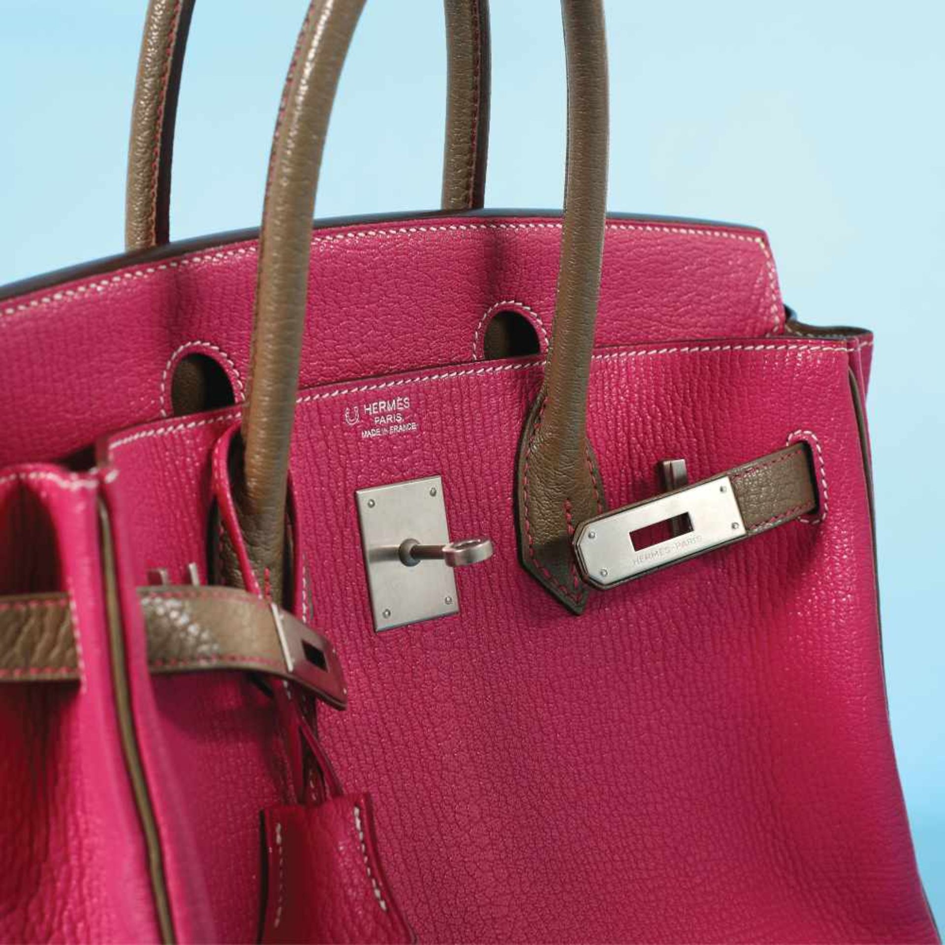 "Birkin 30" - Hermès special order bag, Chèvre leather, colour Rose Pourpre, for women, limited ed - Bild 4 aus 6