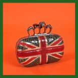 Clutch Alexander McQueen, leather, in the colours of the British flag