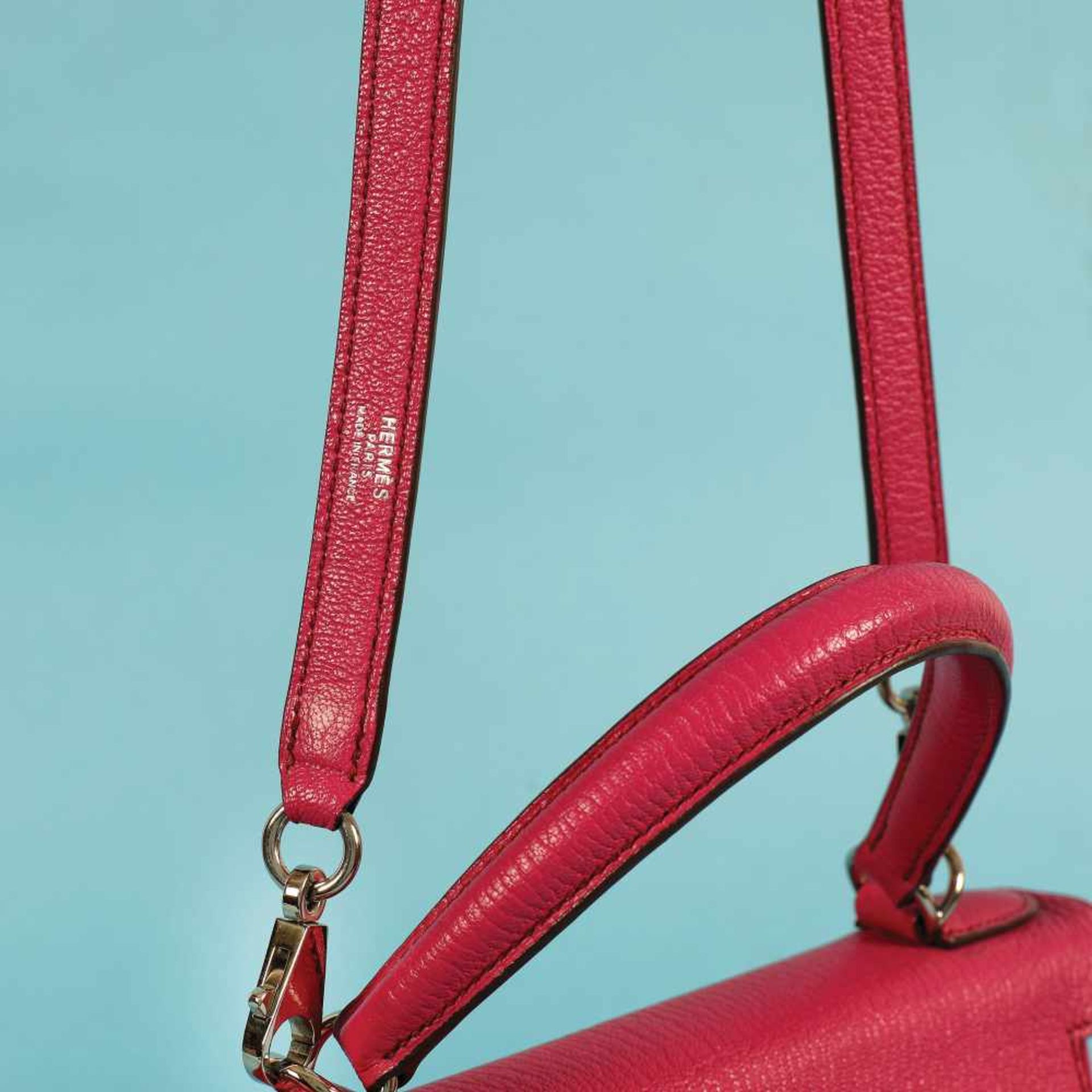 "Kelly 28" - Hermès bag, Chèvre leather, fuchsia, for women - Image 2 of 8