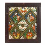 "The Table of Heaven", icon on glass, stained frame, Șcheii Brașovului workshop, late 19th century