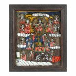 "The Last Judgment", icon on glass, stained frame, Nicula workshop, mid-19th century