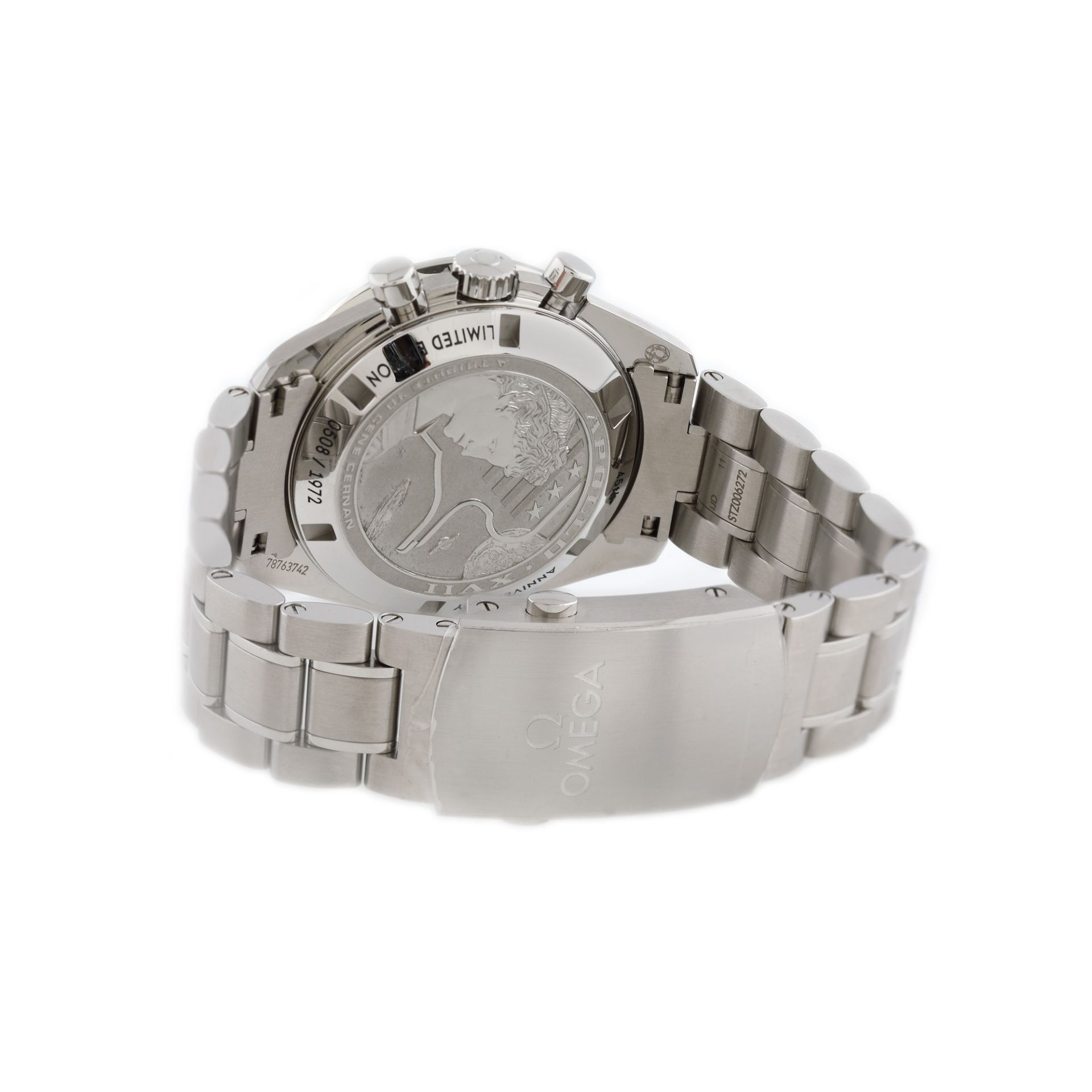 Omega Speedmaster Moonwatch "Apollo XVII" wristwatch, men, limited edition 508/1972, provenance doc - Image 2 of 2