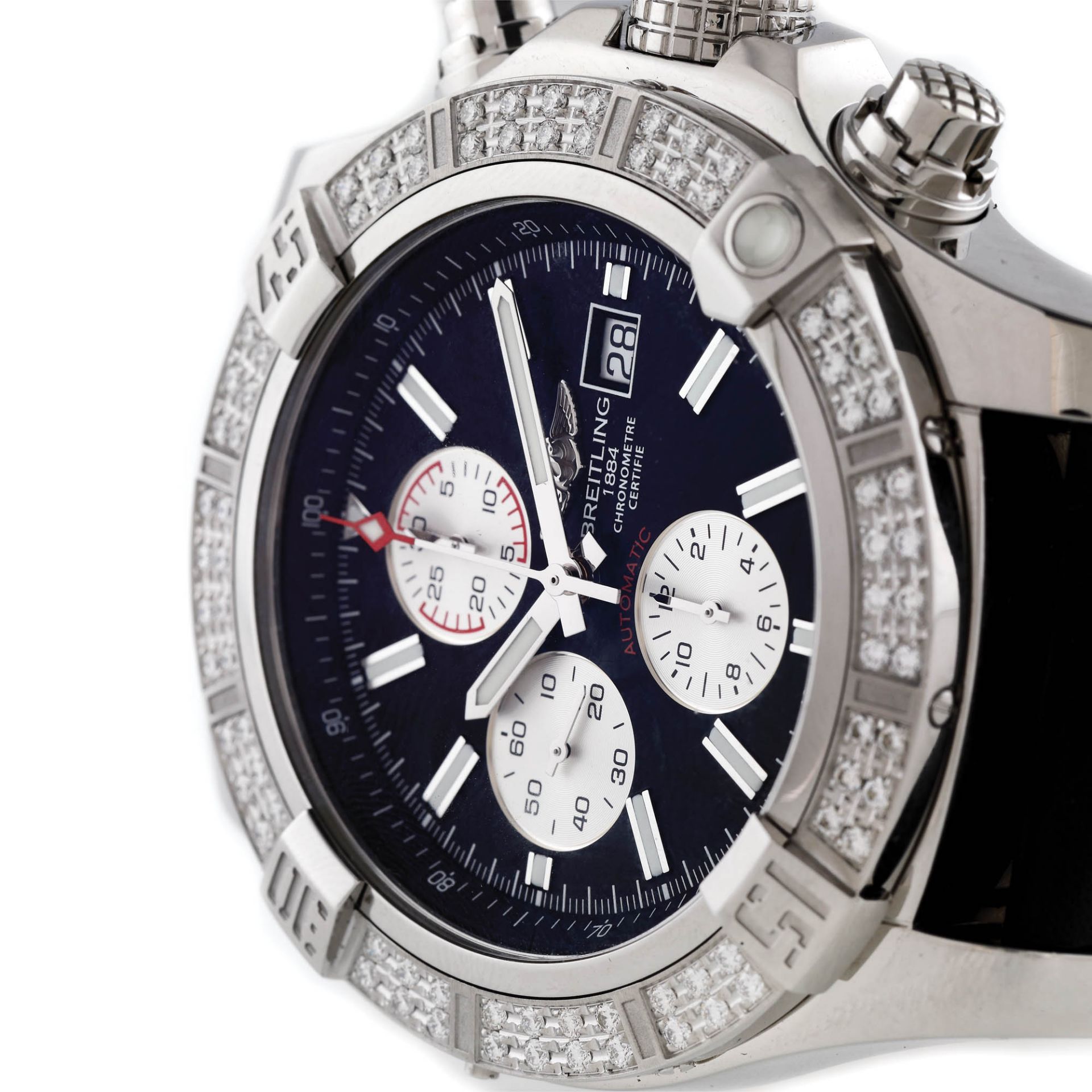 Breitling Super Avenger II wristwatch, men, bezel decorated with diamondsBreitling Super Avenge - Bild 2 aus 4