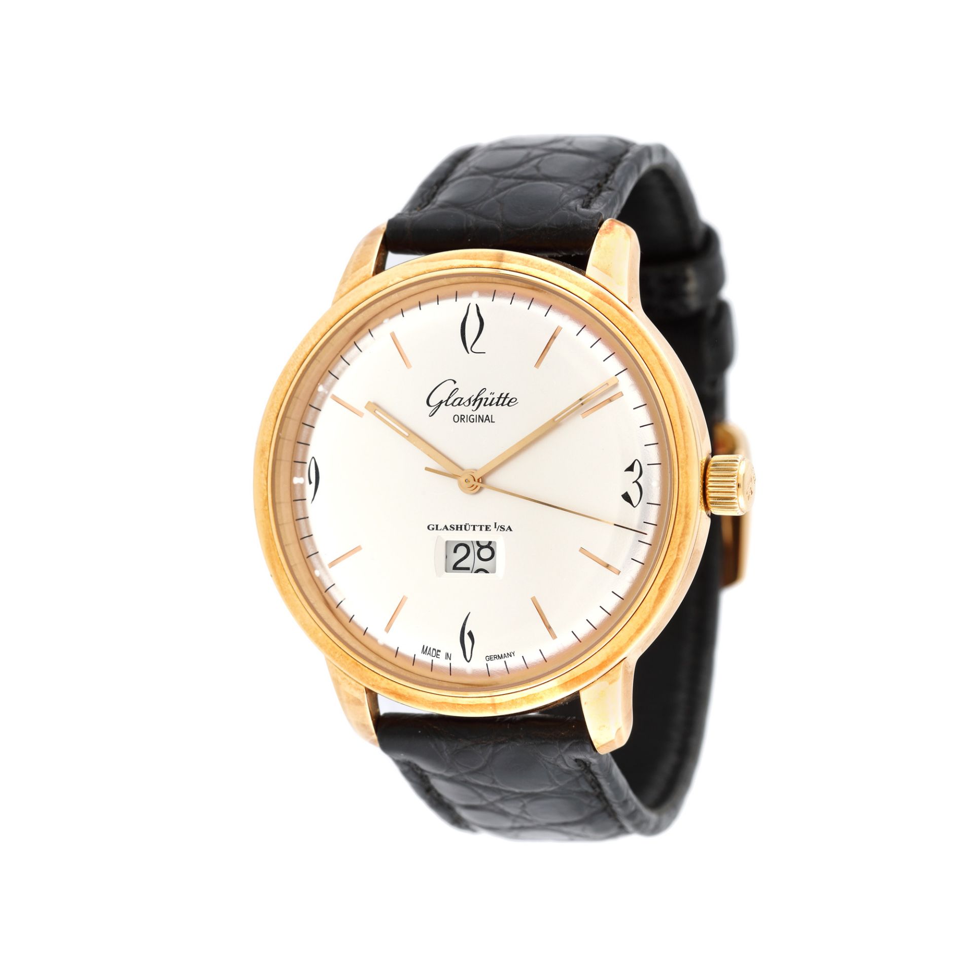 Glashutte Original Senator Sixties wristwatch, gold, men, original boxGlashutte Original Senato