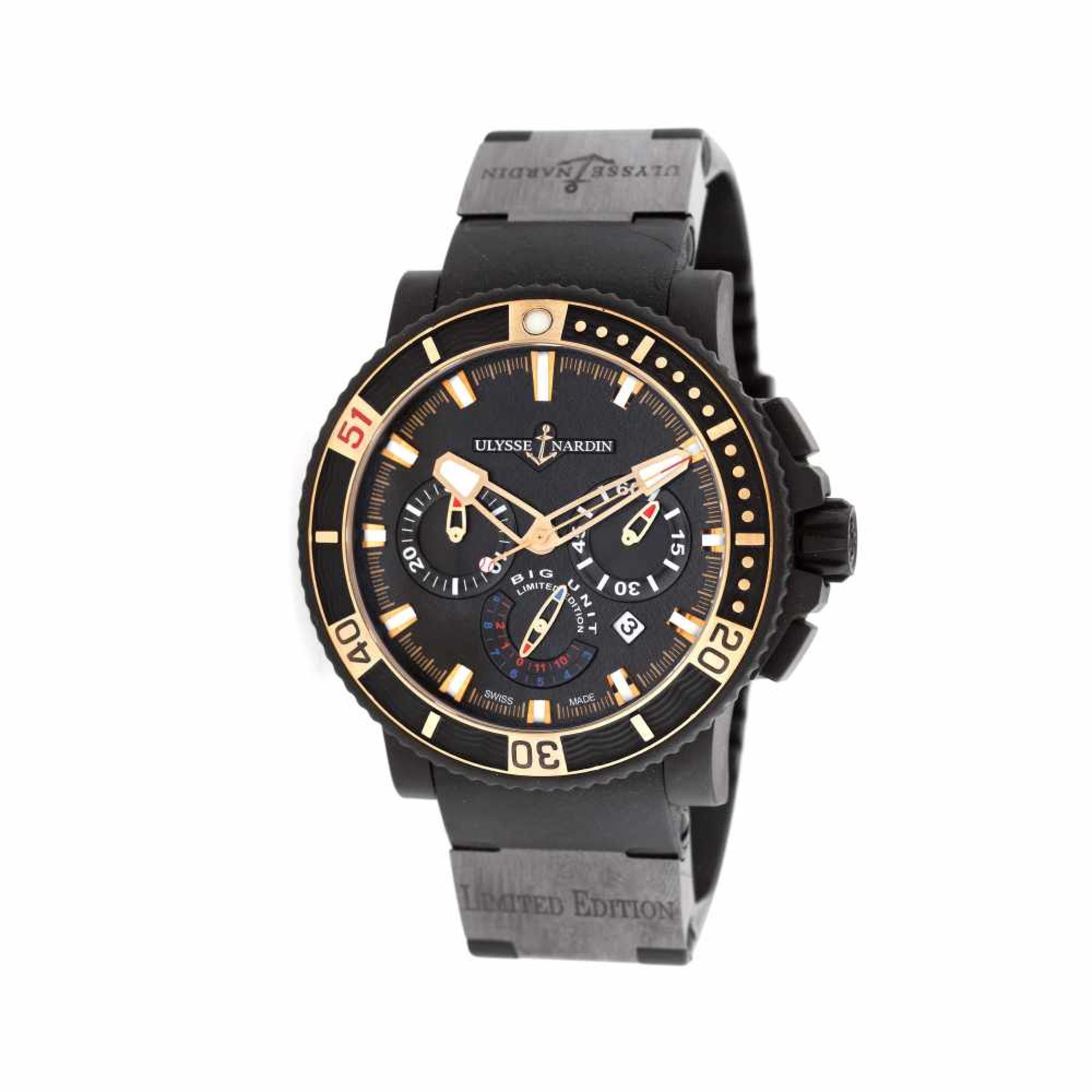 Ulysse Nardin Marine Diver Chronograph "Big Unit" wristwatch, men, limited edition 63/100Ulysse