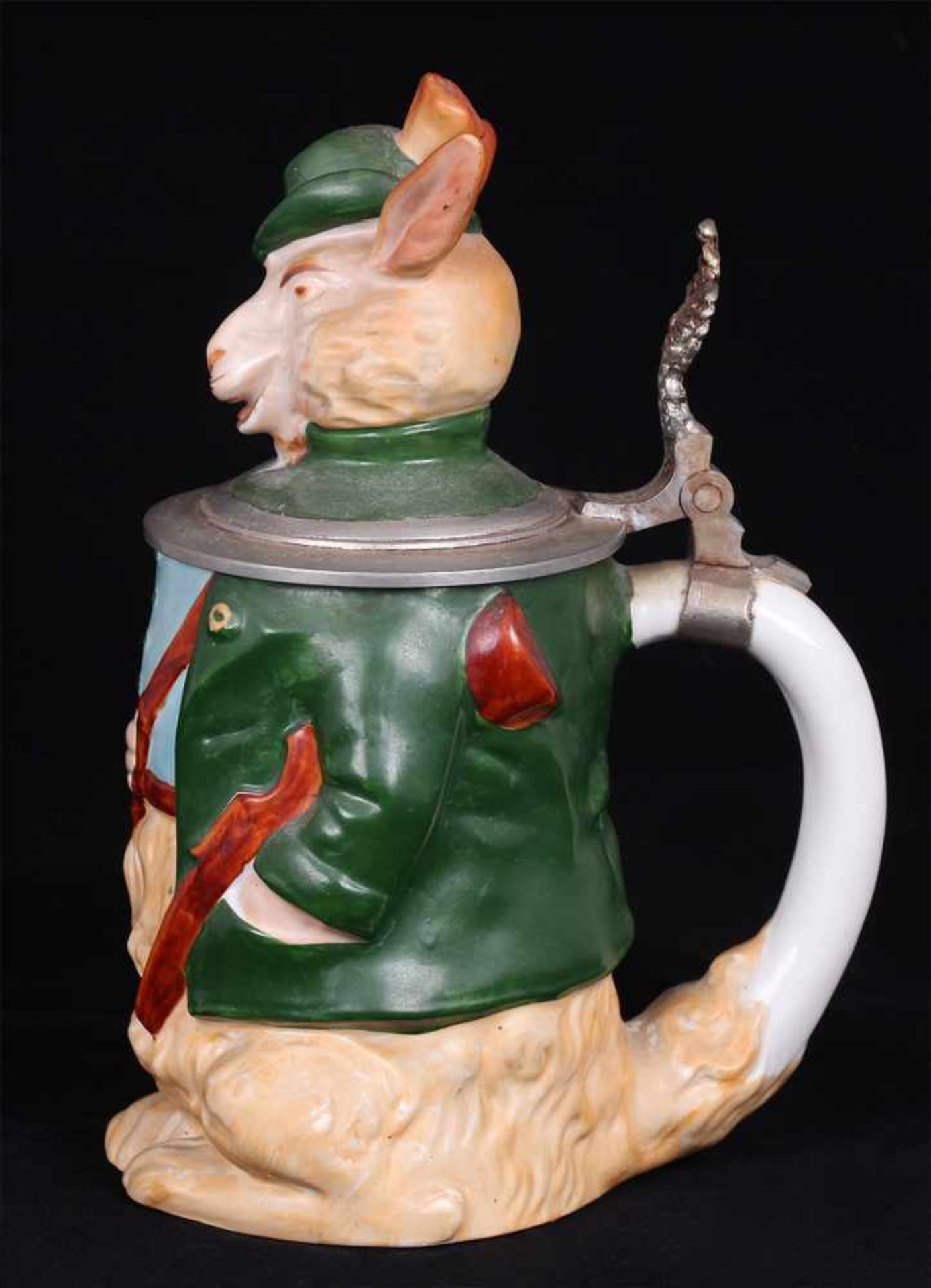 Beer stein &quot;Hare hunter&quot;. Germany, Bavaria. Royal Porzellan-Manufaktur. - Bild 3 aus 4
