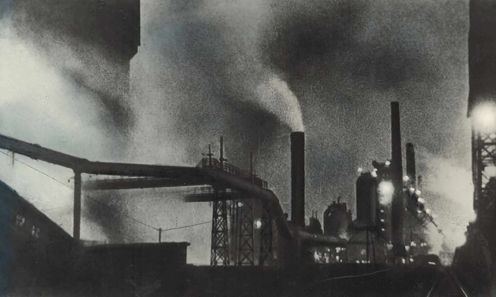 [Soviet]. Photograph &quot;Industrial scenery&quot;. 1930s. Original print. - 10x17 cm.