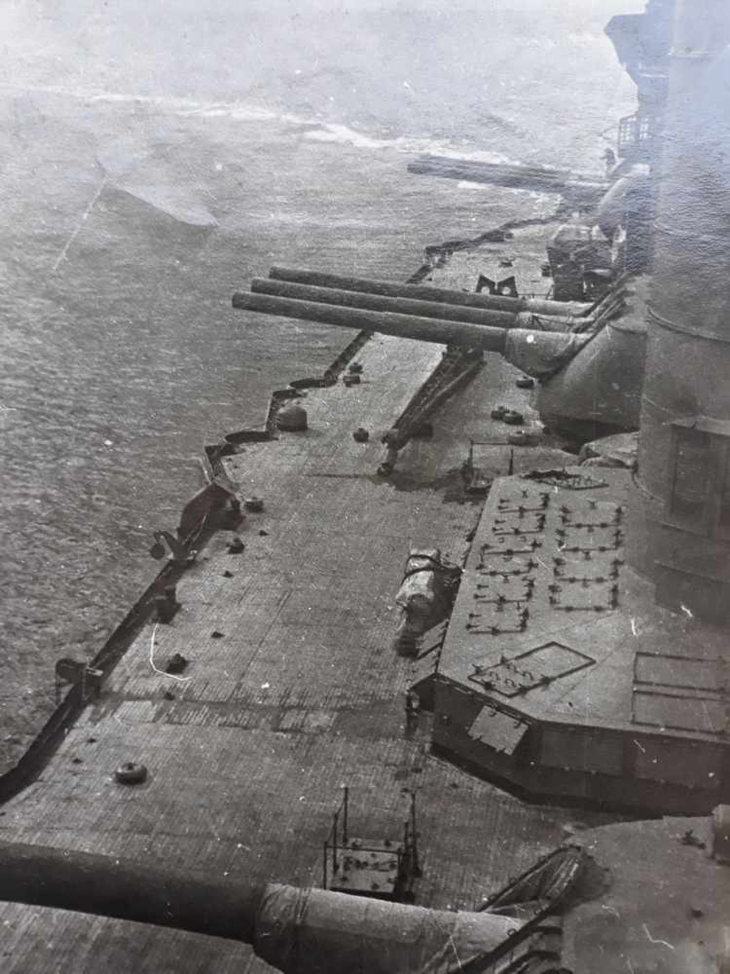 [World War II. Eastern Front]. A major caliber of russian battleship "Sevastopol". Photograph.