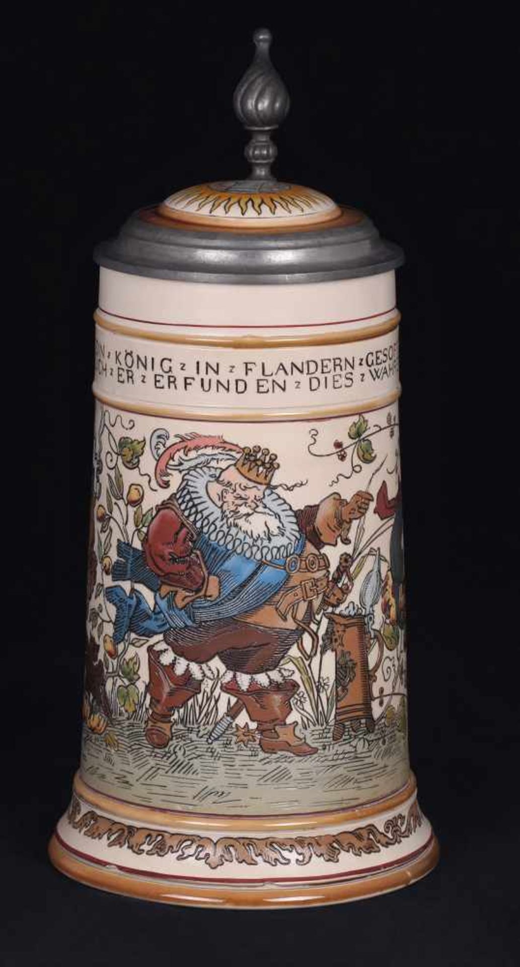 Beer stein &quot;Gambrinus the king&quot;. Germany. VilleroyBoch. 1900.