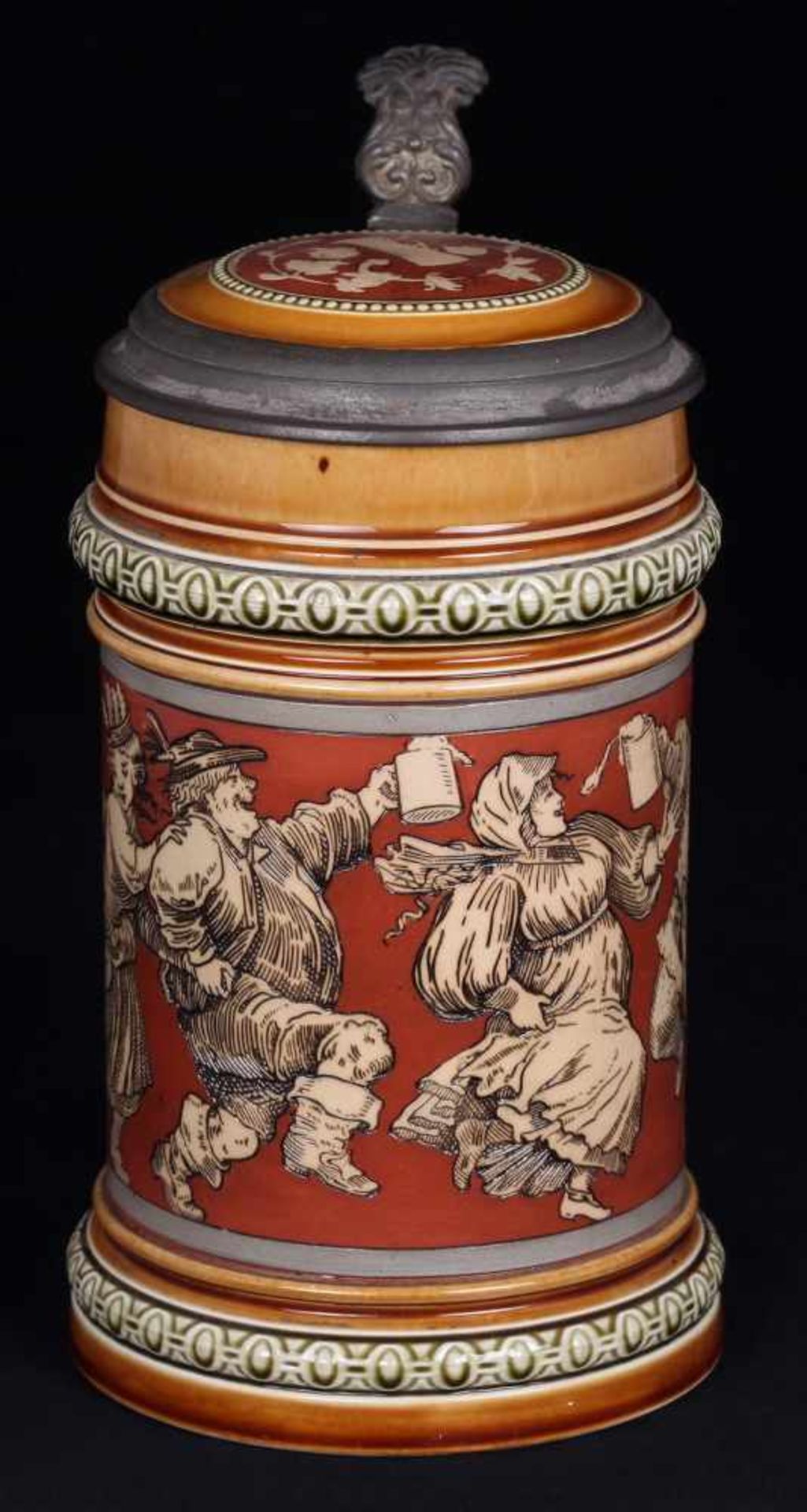 Beer stein &quot;Peasant dances&quot;. Germany. VilleroyBoch. 1897. - Bild 3 aus 4