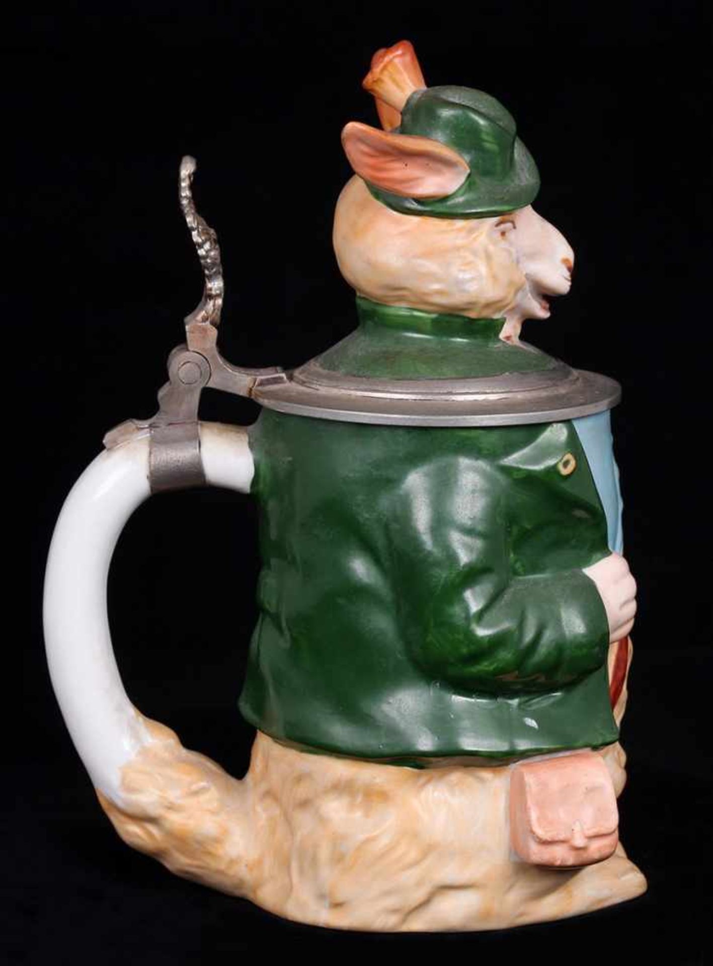 Beer stein &quot;Hare hunter&quot;. Germany, Bavaria. Royal Porzellan-Manufaktur. - Bild 2 aus 4