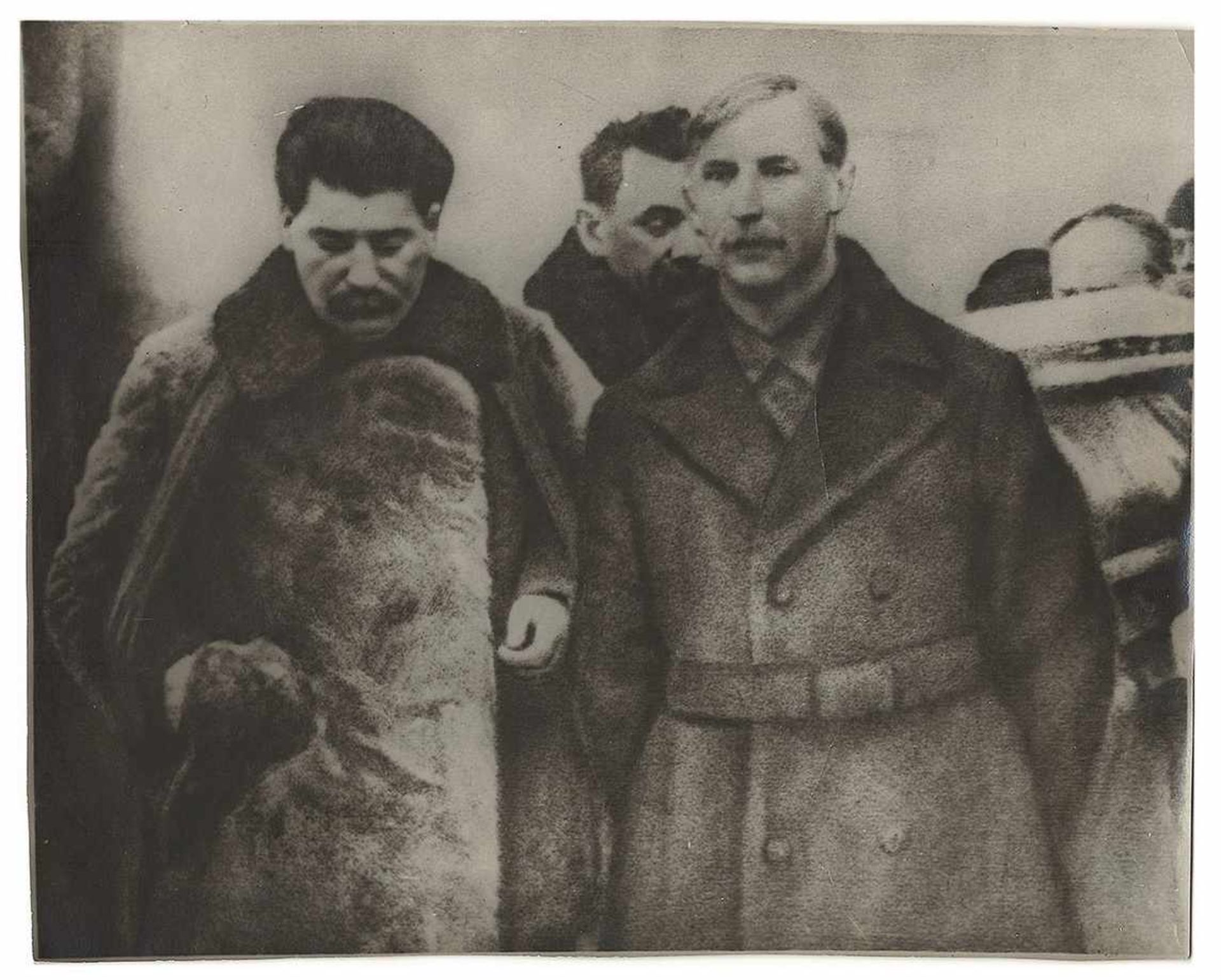 [Soviet]. Photograph "Joseph Stalin is carrying a coffin with body of Vladimir Lenin". 1924.[