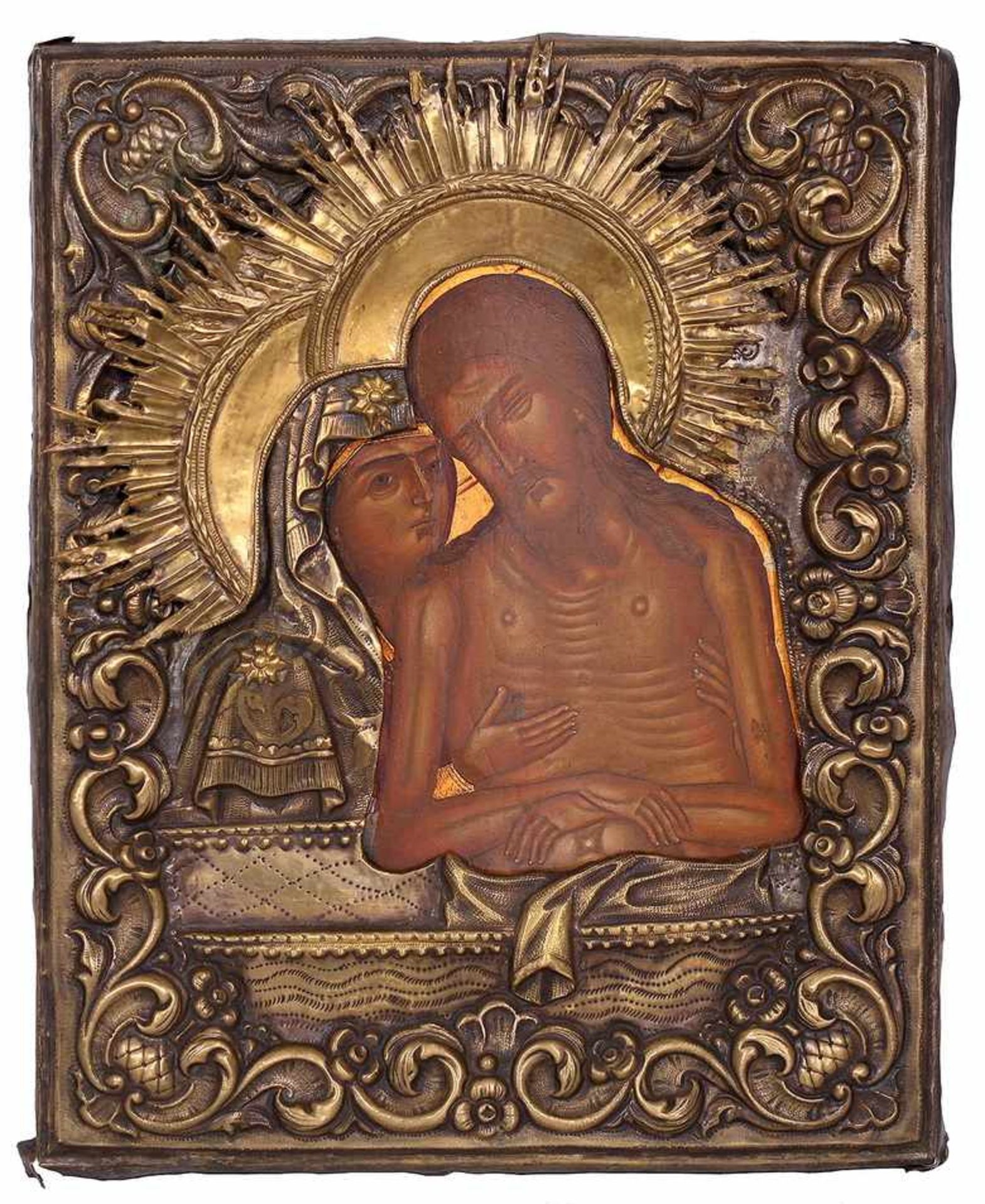 Russian icon &quot;Do not weep for me Mother&quot; (Pieta). - 19th century. - 31,5x25 cm.
