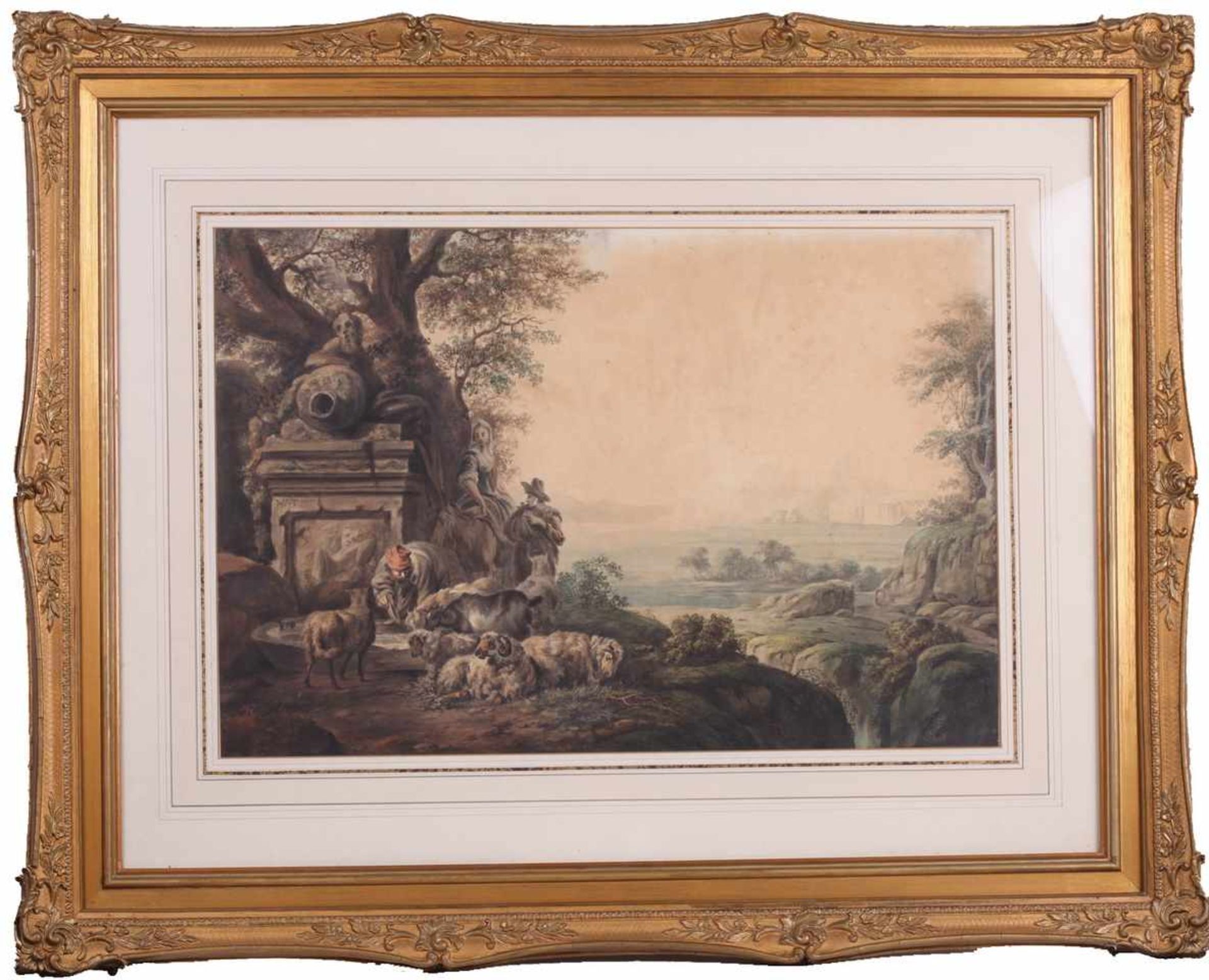 Troostwijk, Wouter Johannes van. Landscape with a genre scene nearby a well. 1807. - Bild 2 aus 2