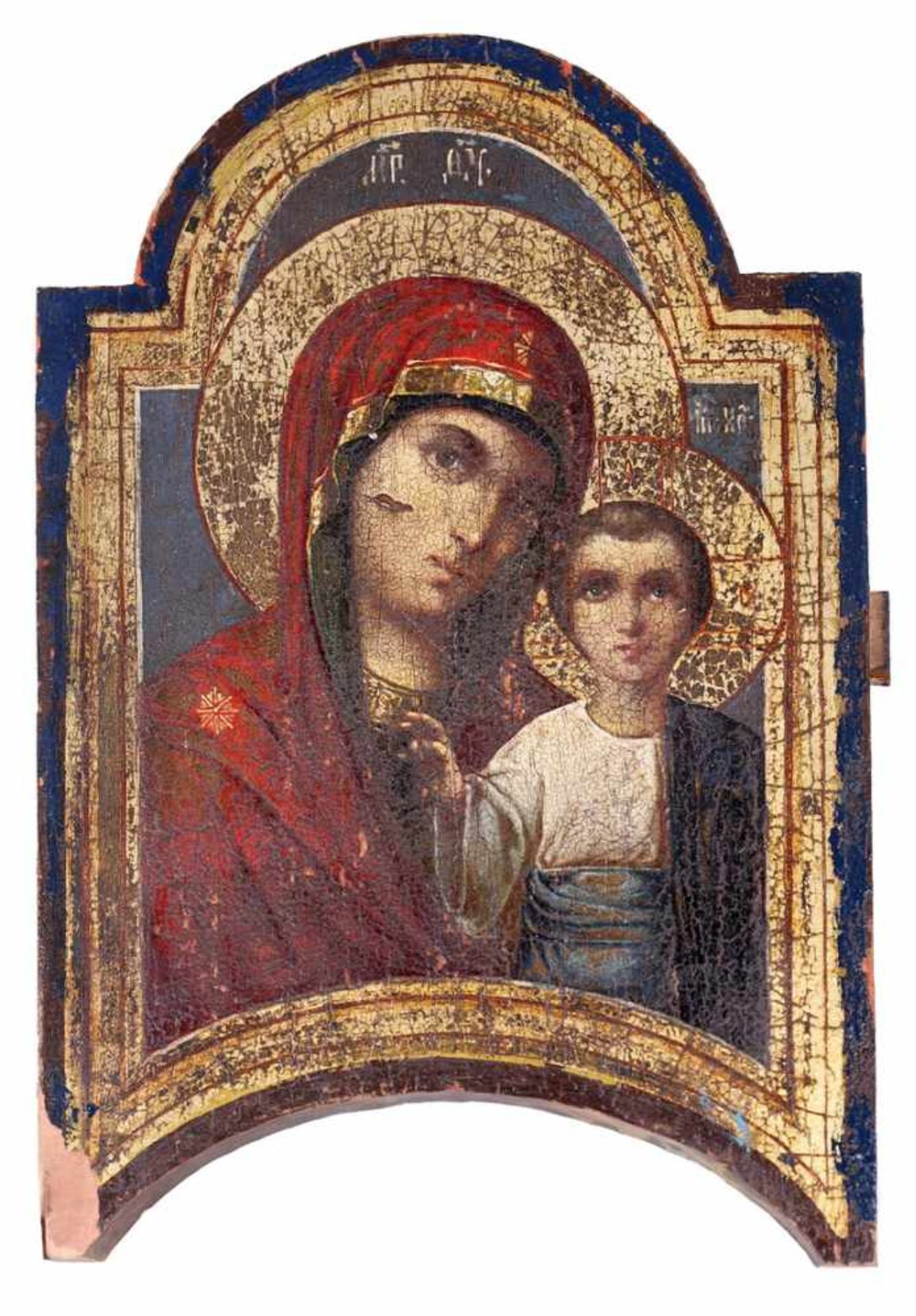 Russian icon &quot;Mother of God Kazanskaya&quot;. - 19th century. - 36x24 cm.