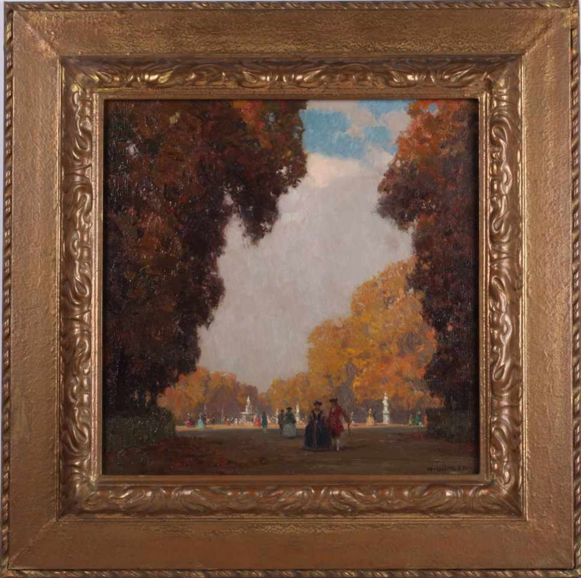 Hermann Göhler (1874-1959). In the autumn park on Sunday. - Image 2 of 3